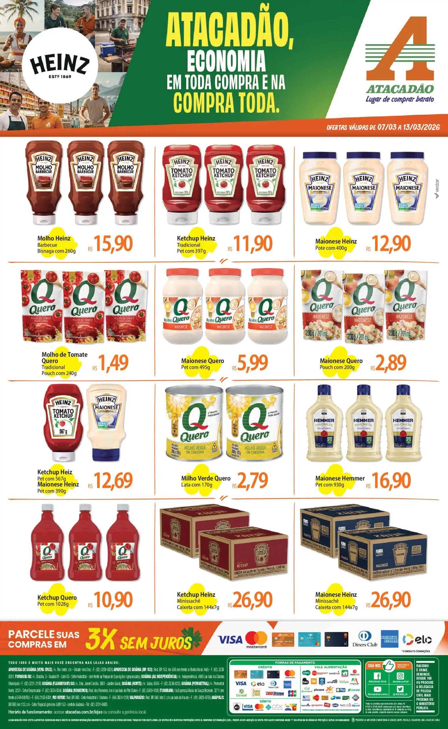 Pré-Visualização do folheto "Atacadão ofertas - GO" da loja Atacadão válido a partir de 07/03/2026 - Pá, Tomate, Ketchup, Maionese, Milho, Molho de tomate, Milho verde