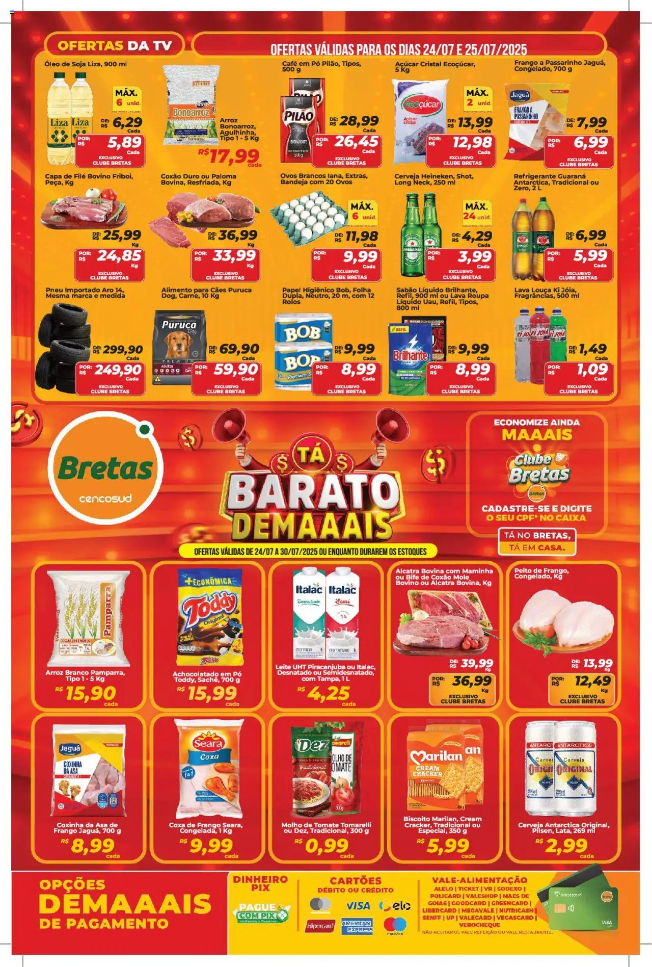 Bretas folheto "Ofertas da semana" válido a partir de 24/07/2025 - número de página 1