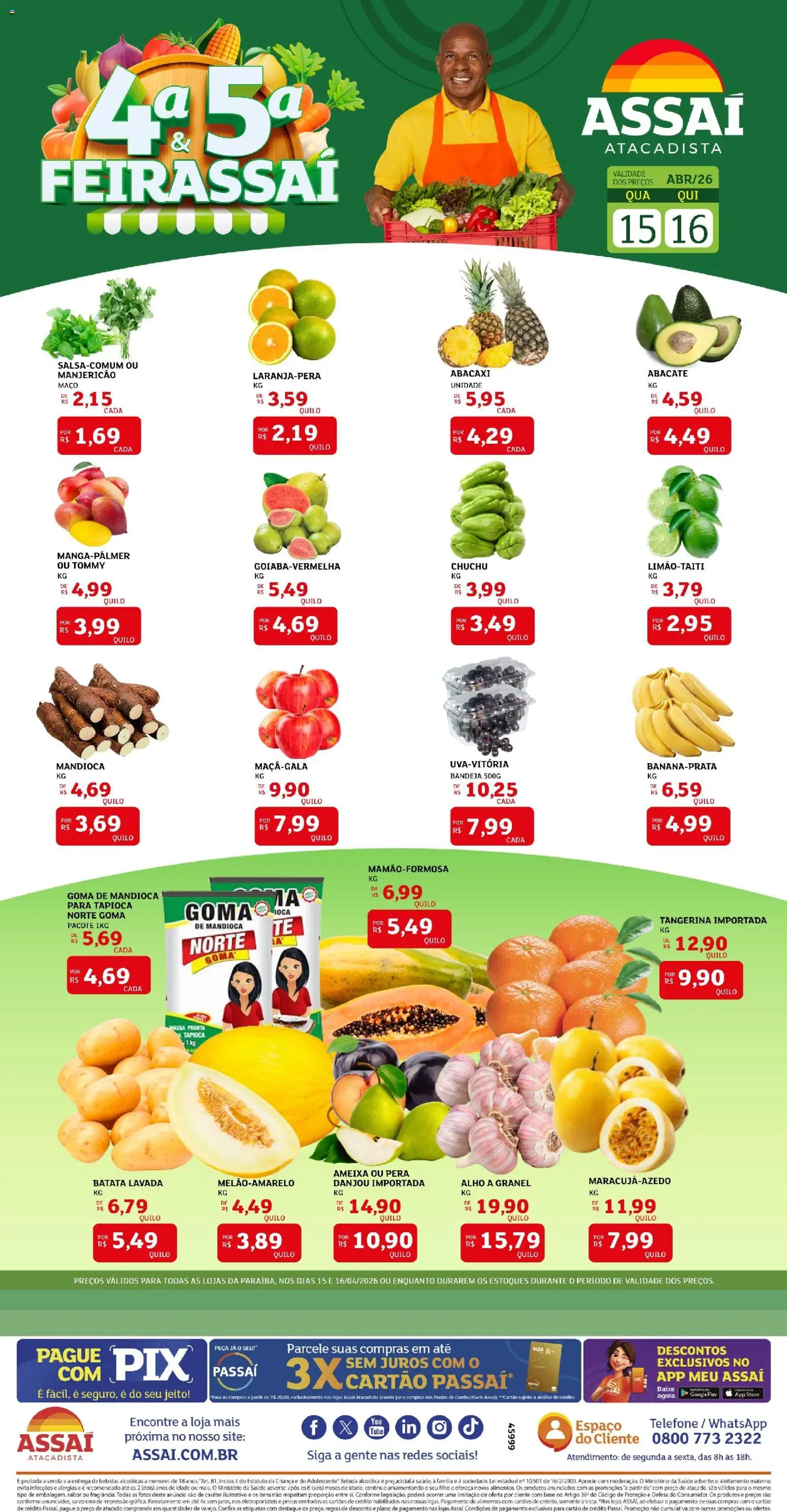 Pré-Visualização do folheto "Assaí Atacadista ofertas - PB" da loja Assaí Atacadista válido a partir de 15/04/2026