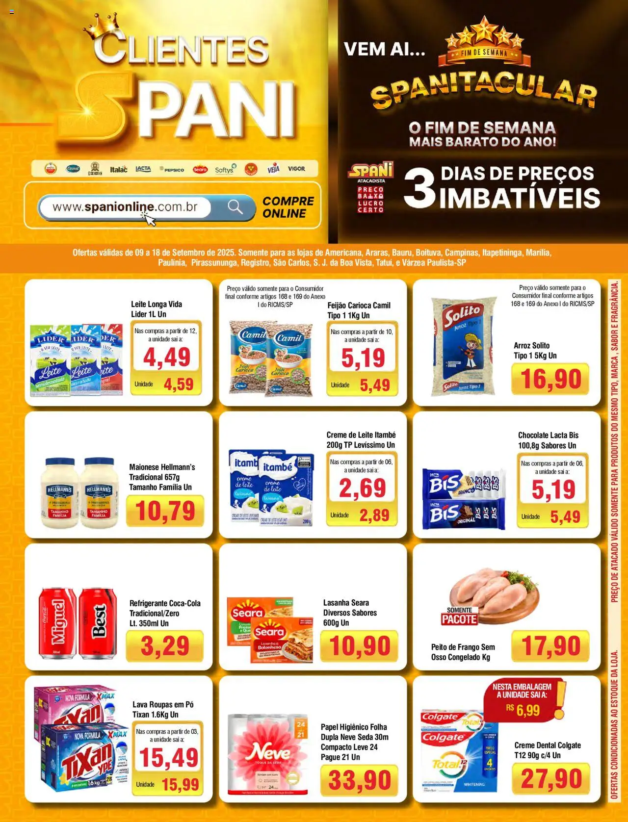Spani Atacadista folheto "Ofertas da semana" válido a partir de 09/09/2025 - número de página 1