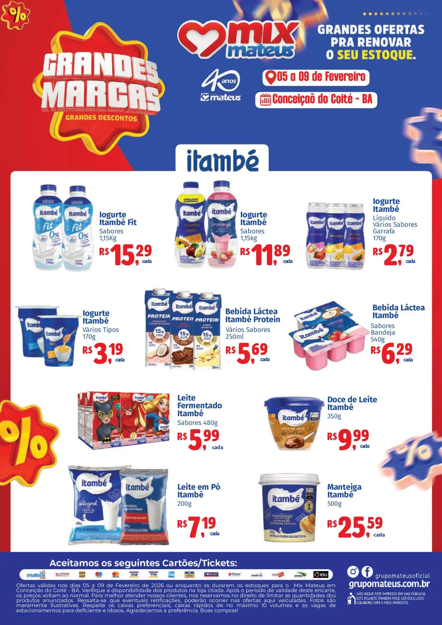 Pré-Visualização do folheto "Ofertas Especial Itambé" da loja Mateus válido a partir de 05/02/2026