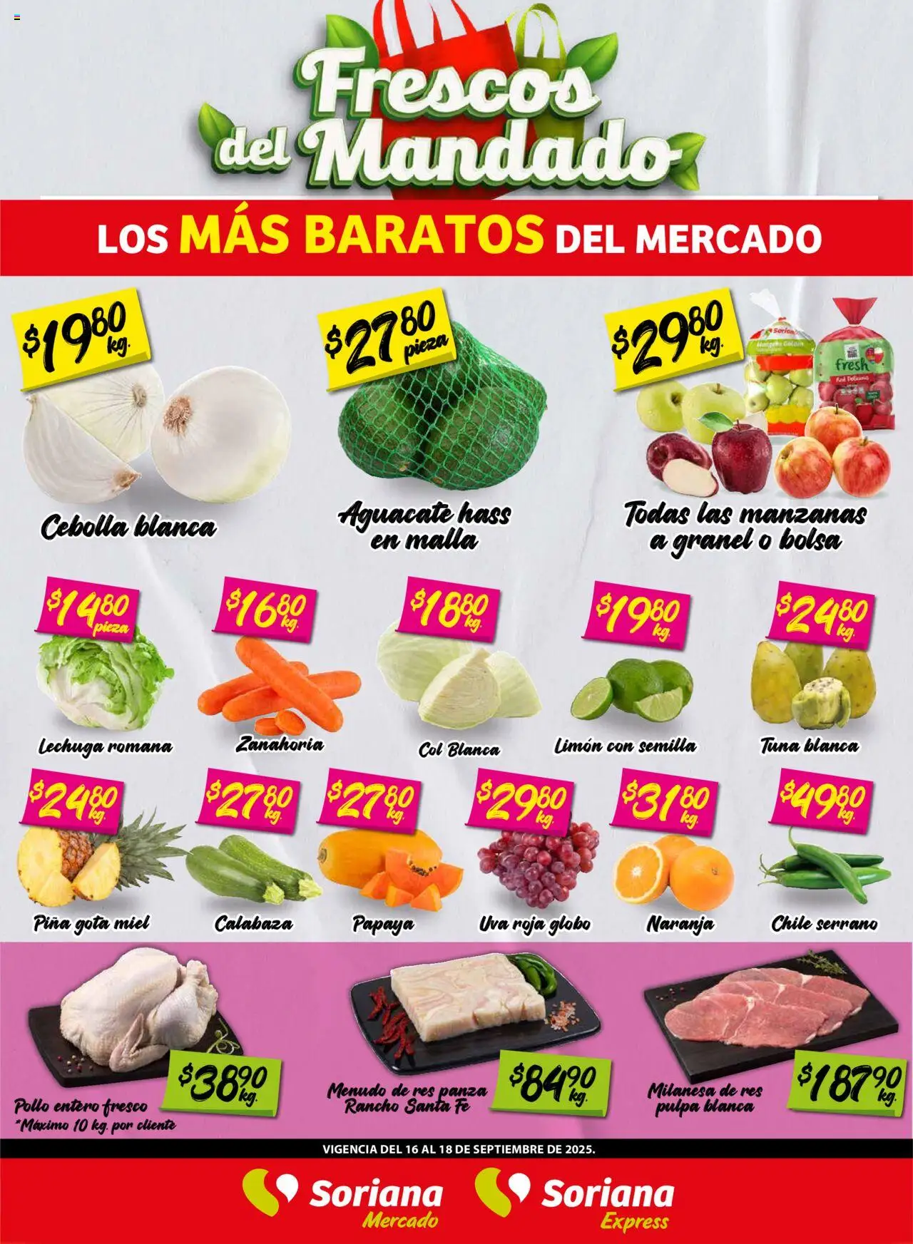 Frescos del Mandado Mercado: Nuevo León Soriana y sus promociones válidas desde el 16/09/2025 - Número de página 1