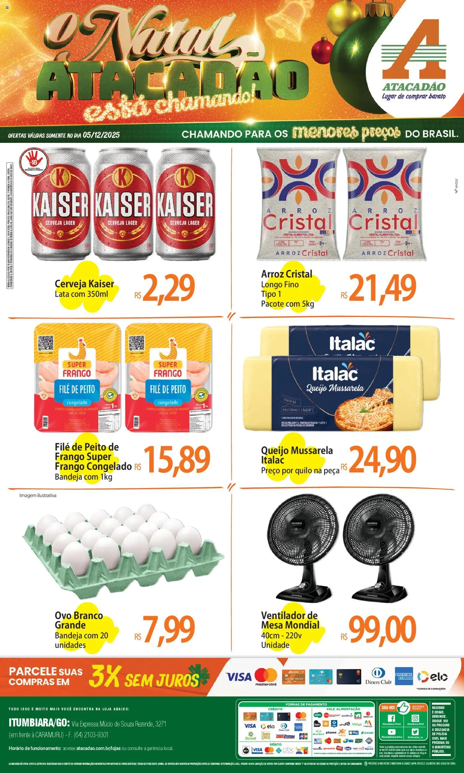 Pré-Visualização do folheto "Ofertas - GO" da loja Atacadão válido a partir de 05/12/2025