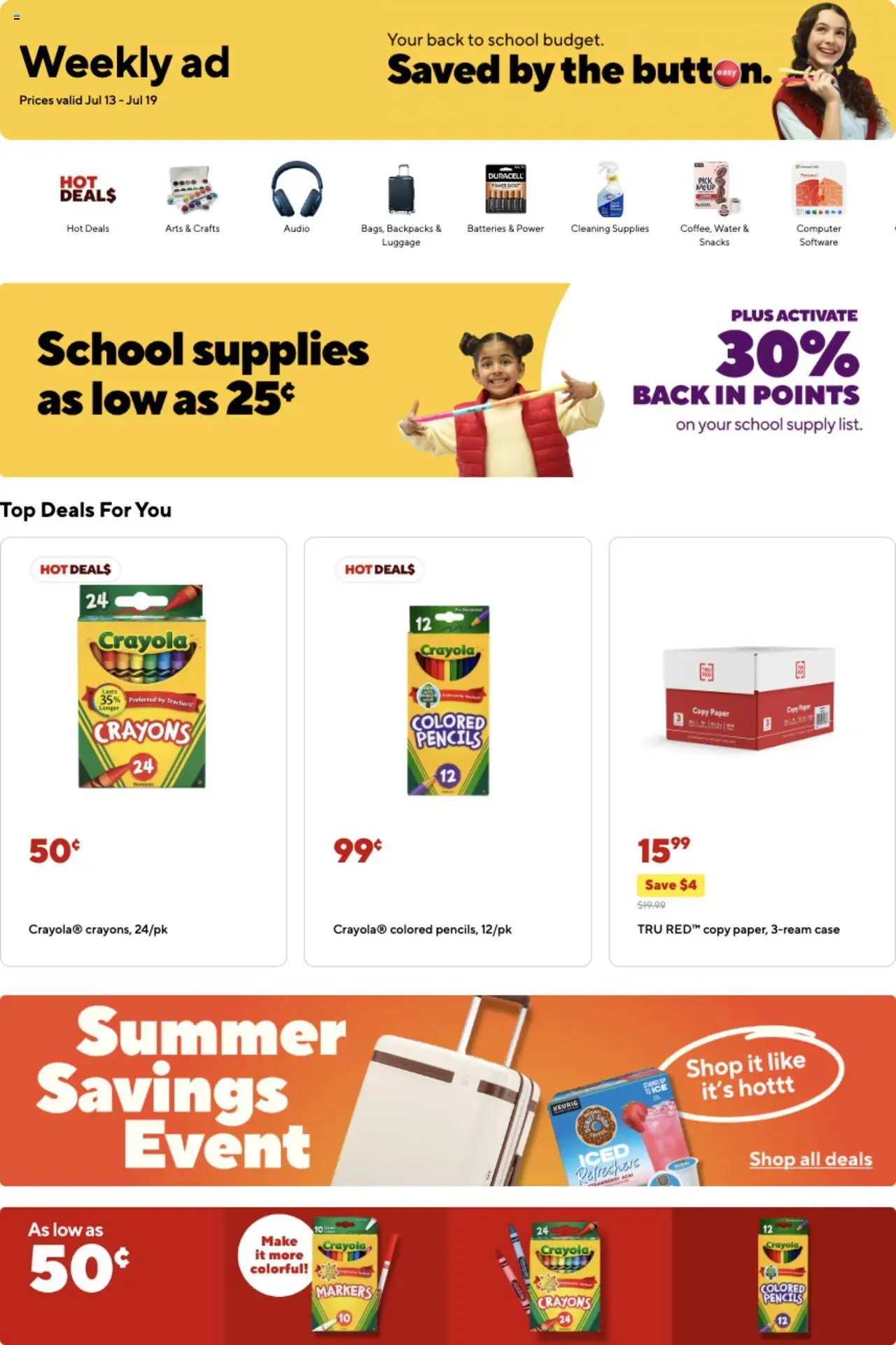 Staples Weekly Ad from 07/13/2025 - Flyer - Page number 1