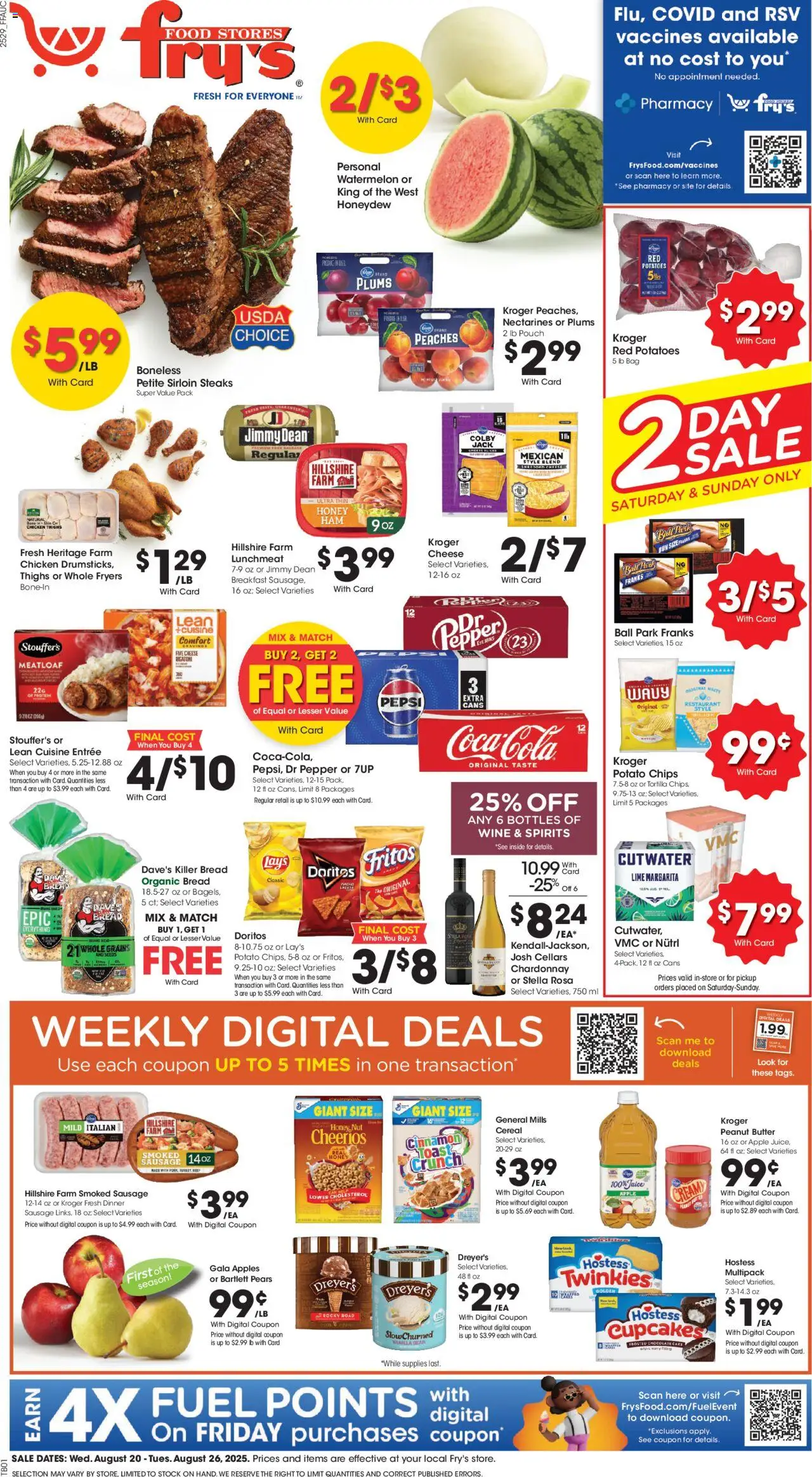 Fry's Food Weekly Ad from 08/20/2025 - Flyer - Page number 1