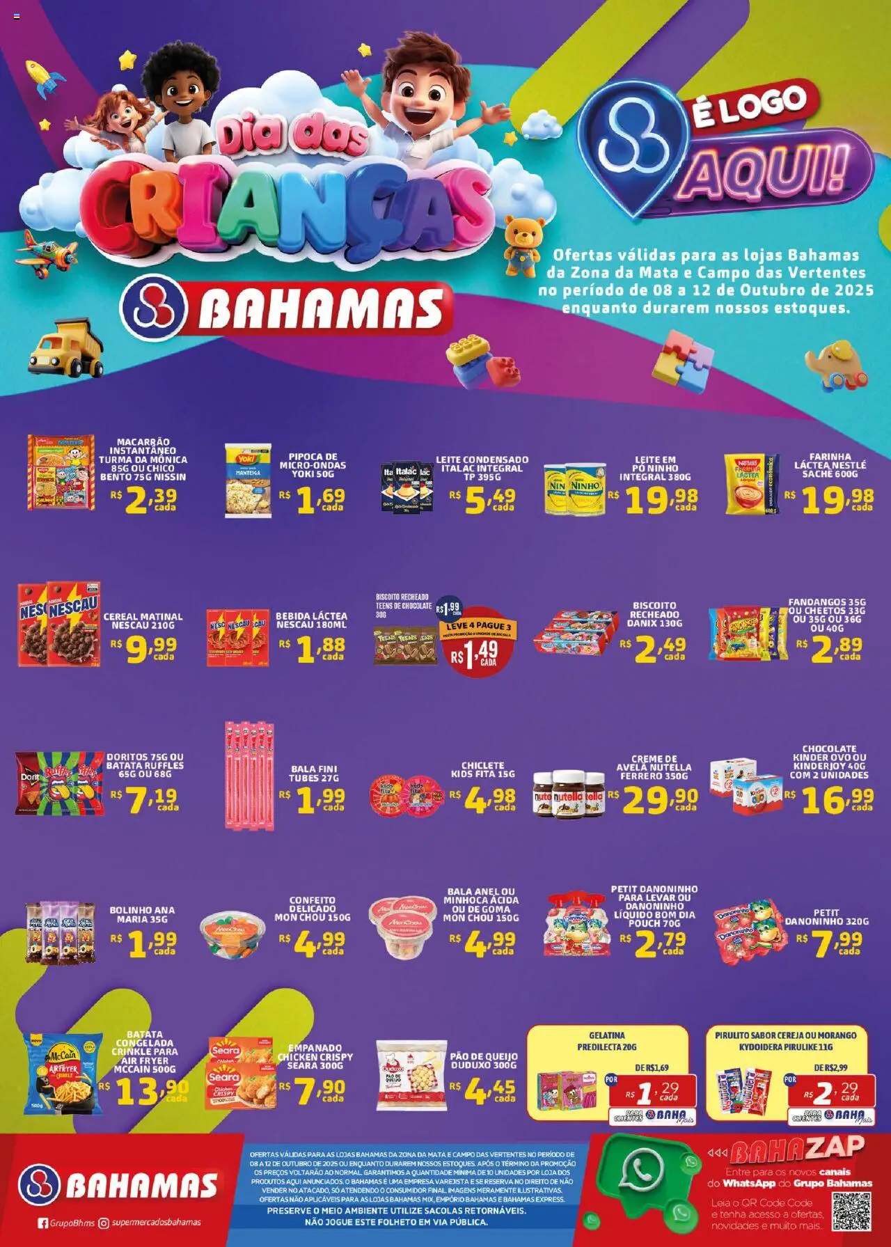 Bahamas Supermercados folheto "Ofertas Especial Dia das Crianças" válido a partir de 08/10/2025 - número de página 1