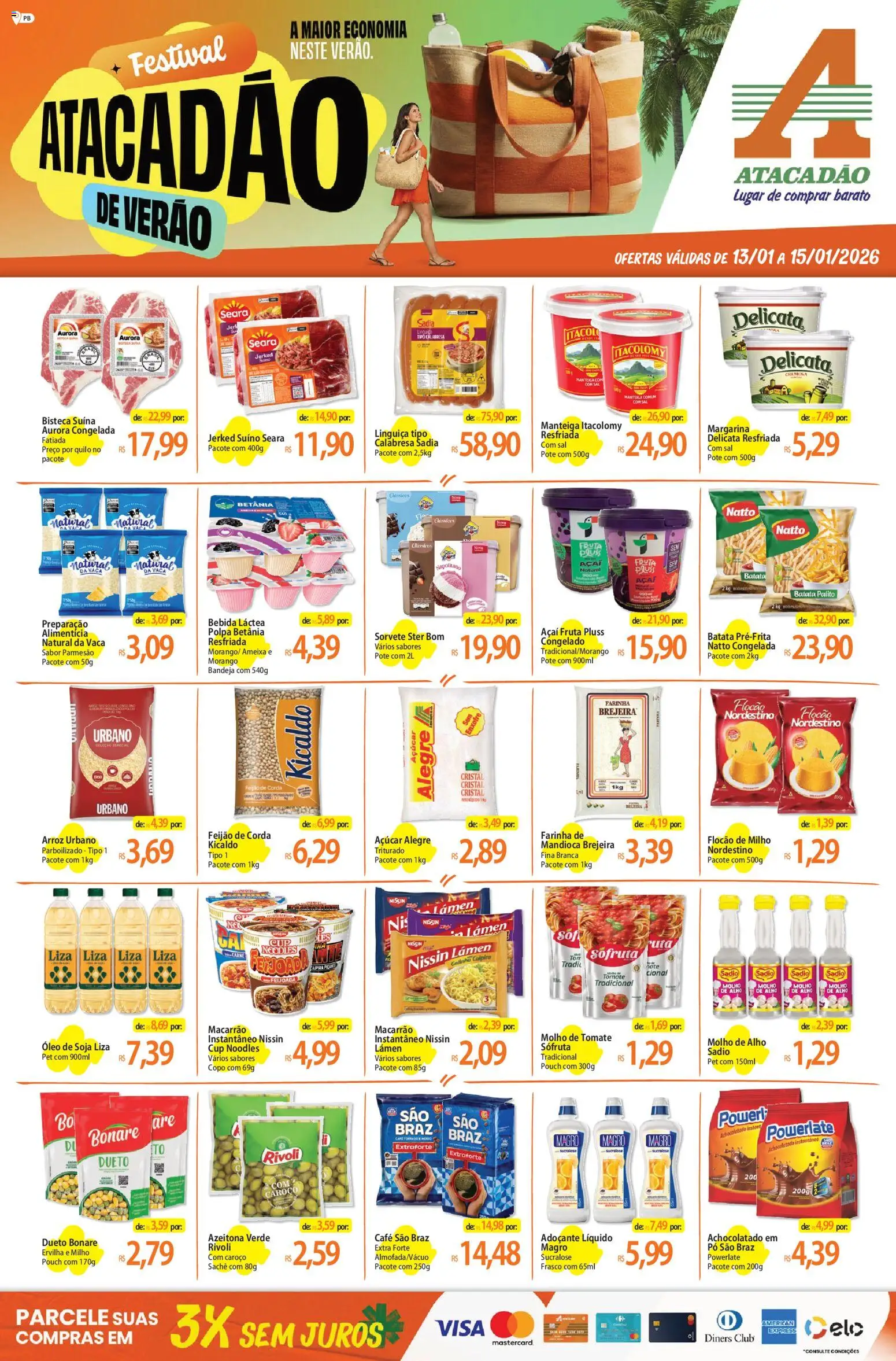 Pré-Visualização do folheto "Ofertas - PB" da loja Atacadão válido a partir de 13/01/2026