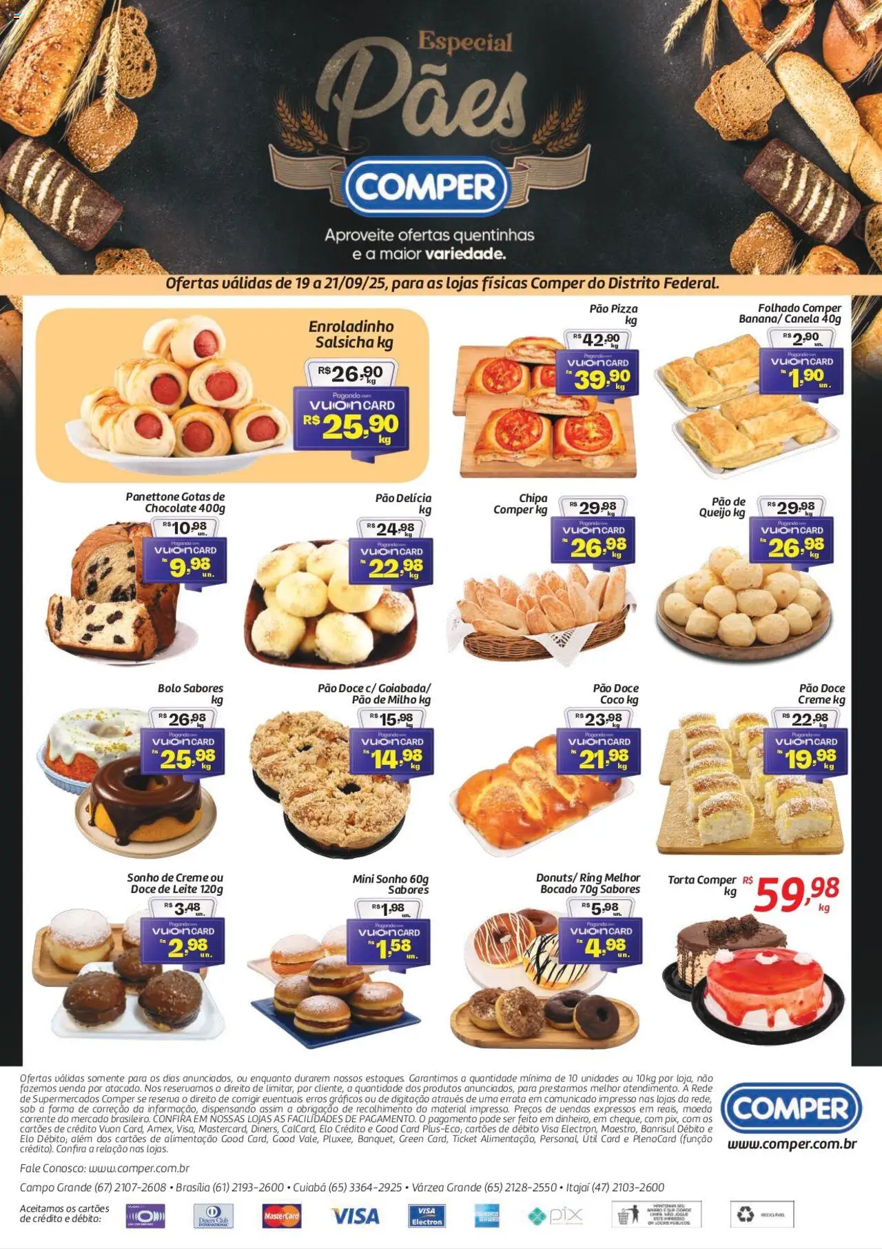 Comper folheto "Ofertas Especial Pães" válido a partir de 19/09/2025 - número de página 1