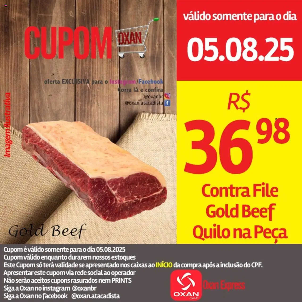 Oxan Atacadista folheto "Ofertas da semana" válido a partir de 05/08/2025 - número de página 1 - Contra filé