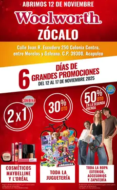 Vista previa las ofertas de la tienda Del Sol y Woolworth - Catálogo Apertura Acapulco Centro 217 desde el 12/11/2025 