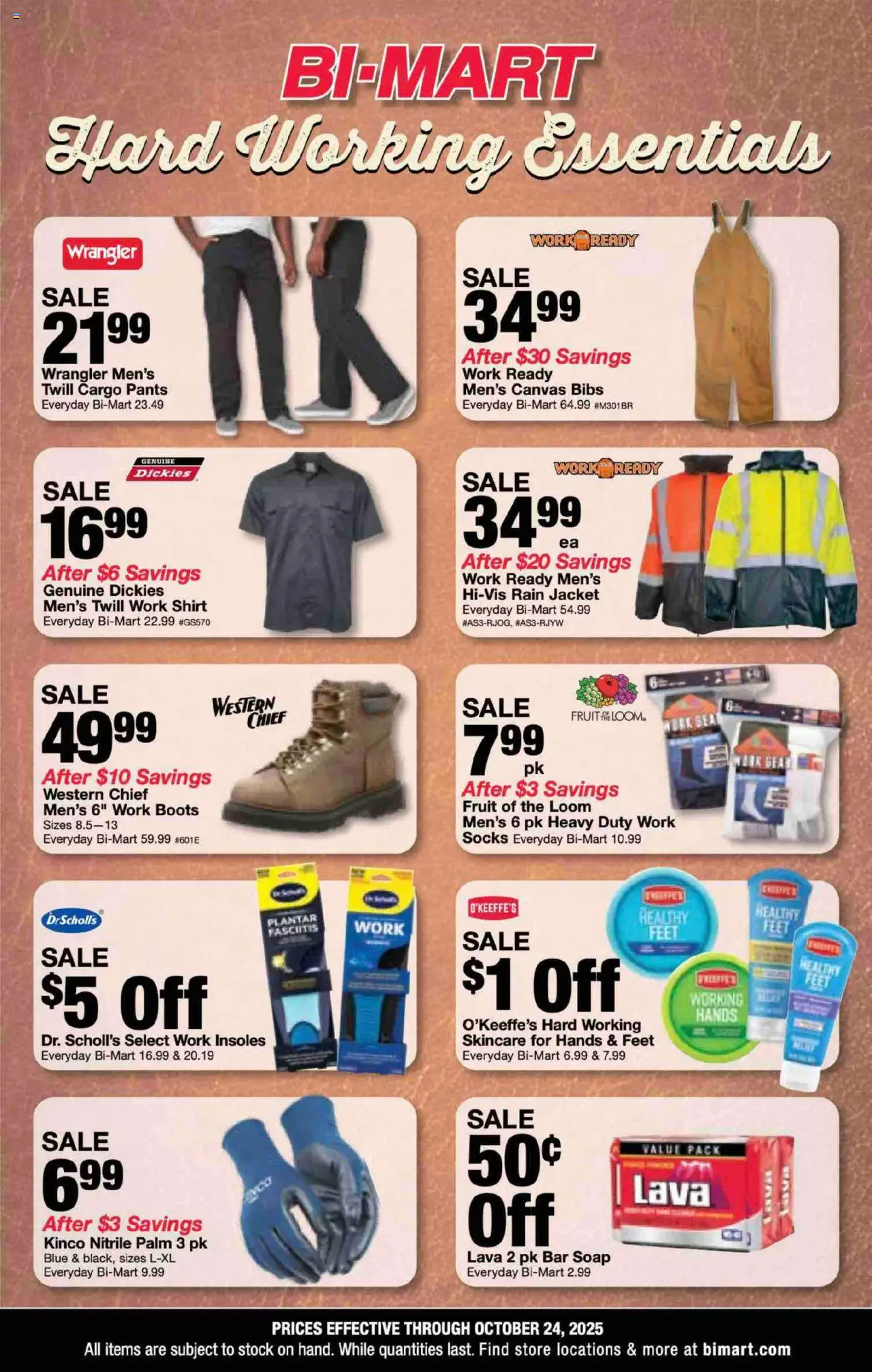 Bi-Mart Work Wear Essentials from 10/13/2025 - Flyer - Page number 1