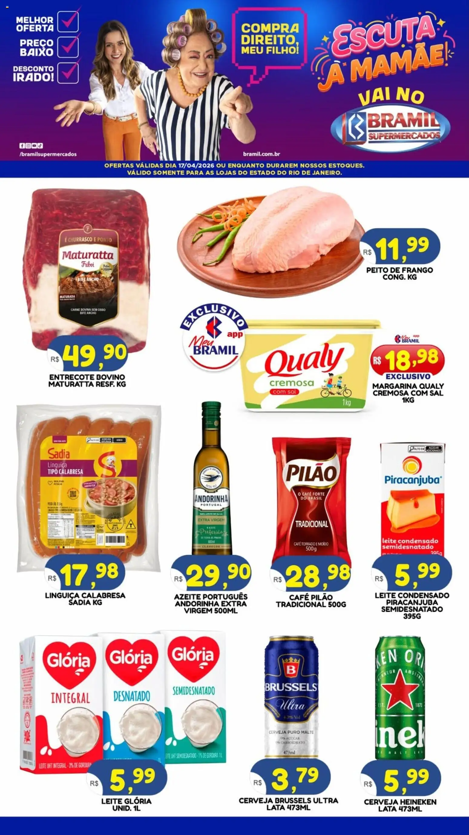 Pré-Visualização do folheto "Bramil Supermercados ofertas do Dia" da loja Bramil Supermercados válido a partir de 17/04/2026