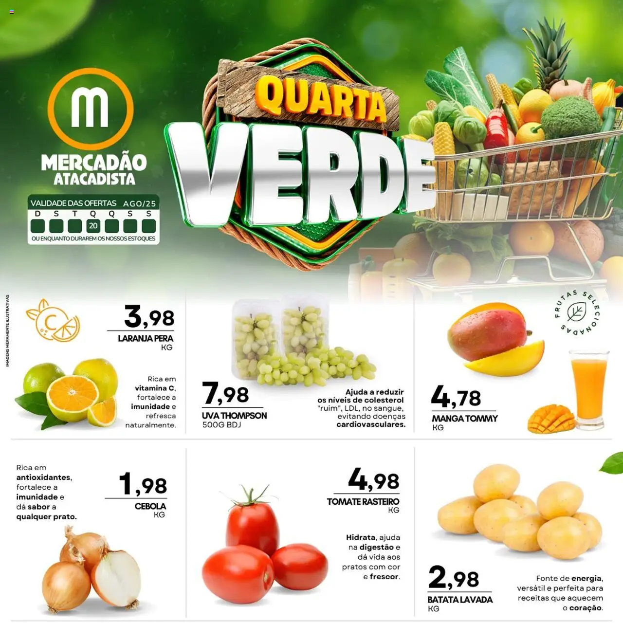 Mercadão Atacadista folheto "Ofertas Quarta Verde" válido a partir de 20/08/2025 - número de página 1