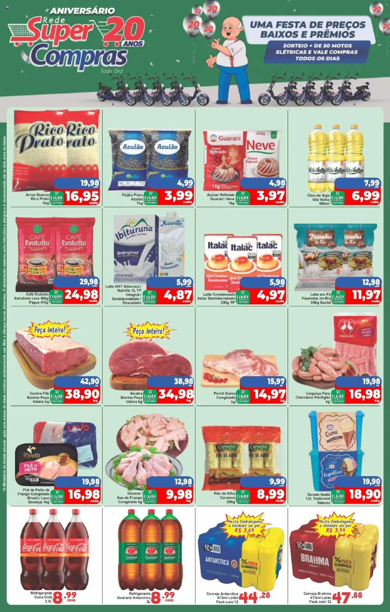 Rede Super Compras folheto "Ofertas da semana" válido a partir de 08/08/2025 - número de página 1 - Óleo, Arroz, Feijão, Frango, Soja, Refrigerante, Alho, Asa de frango