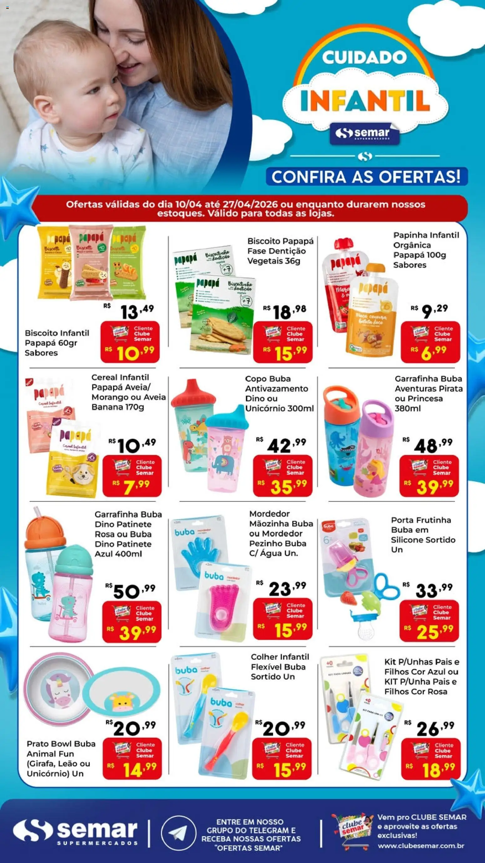 Pré-Visualização do folheto "Semar Supermercado ofertas Cuidado Infantil" da loja Semar Supermercado válido a partir de 10/04/2026