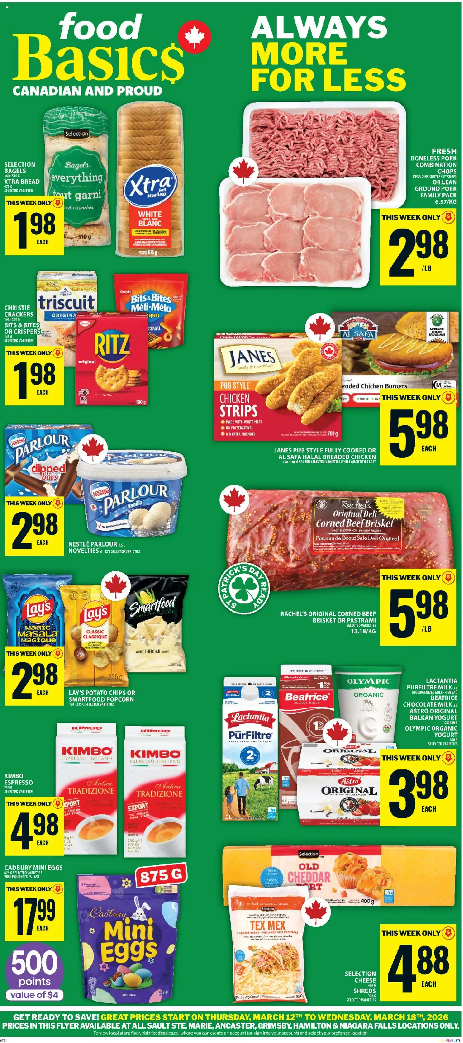 Preview of leaflet Food Basics weekly flyer - Ancaster from shop Food Basics is valid from Mar 12, 2026