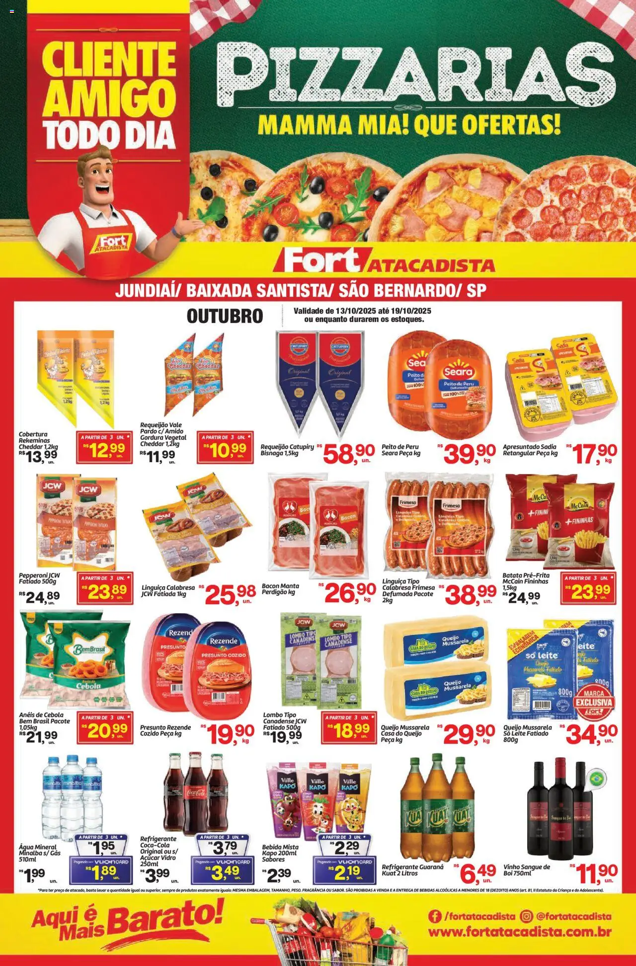 Fort Atacadista folheto "Ofertas Pizzarias" válido a partir de 13/10/2025 - número de página 1