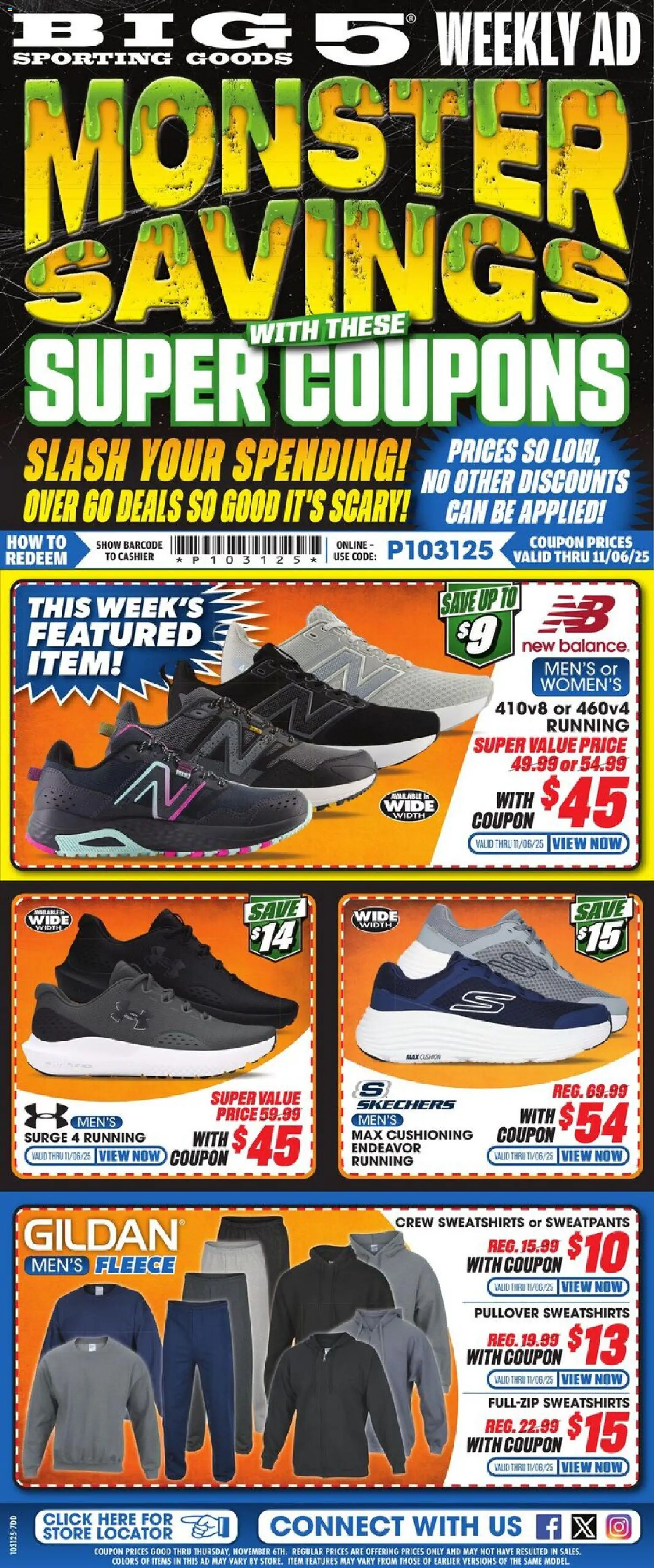 Ad Preview of Big 5 Sporting Goods Weekly Ad from 10/31/2025