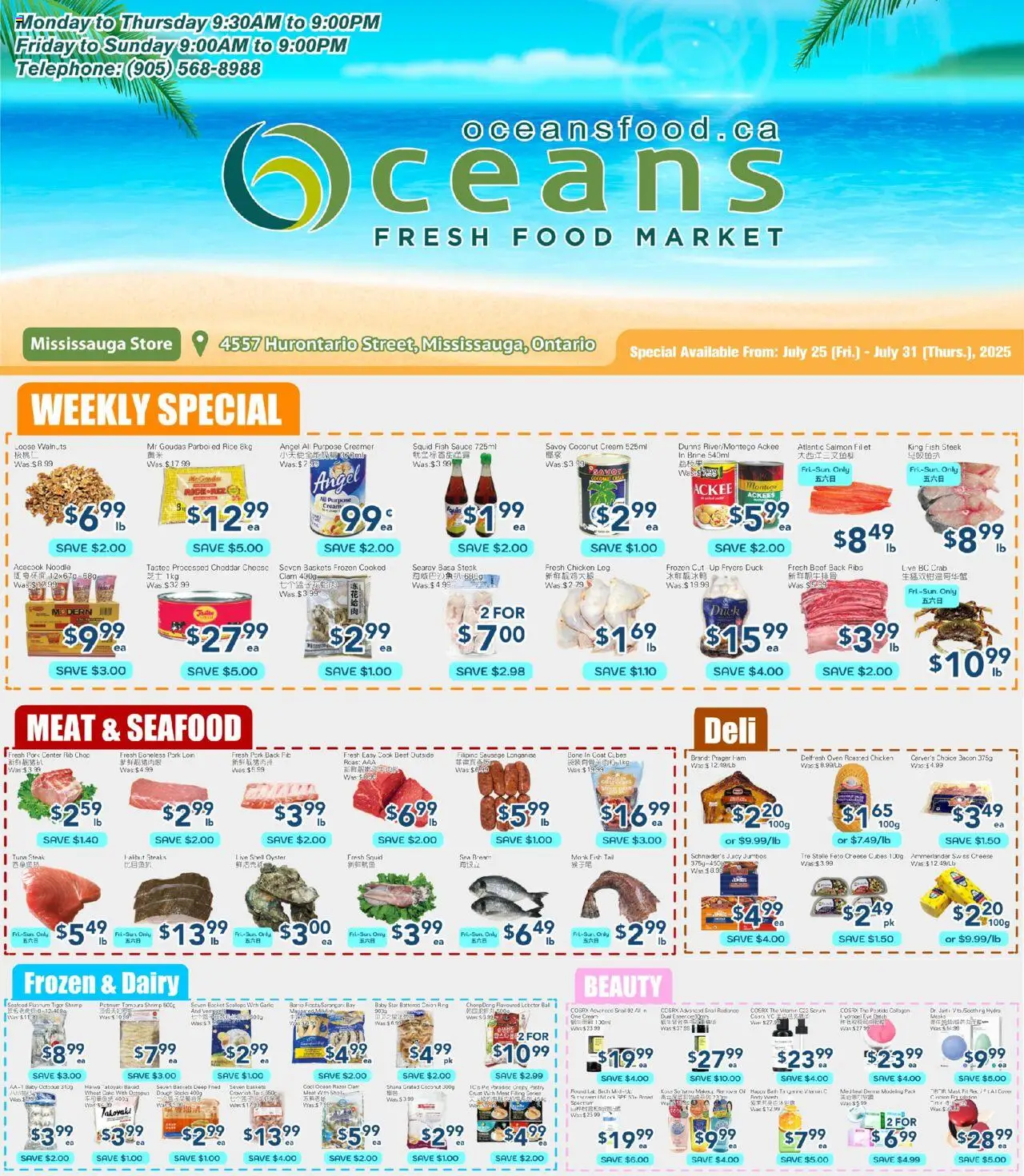 Oceans flyer valid from Jul 25, 2025 - page number 1