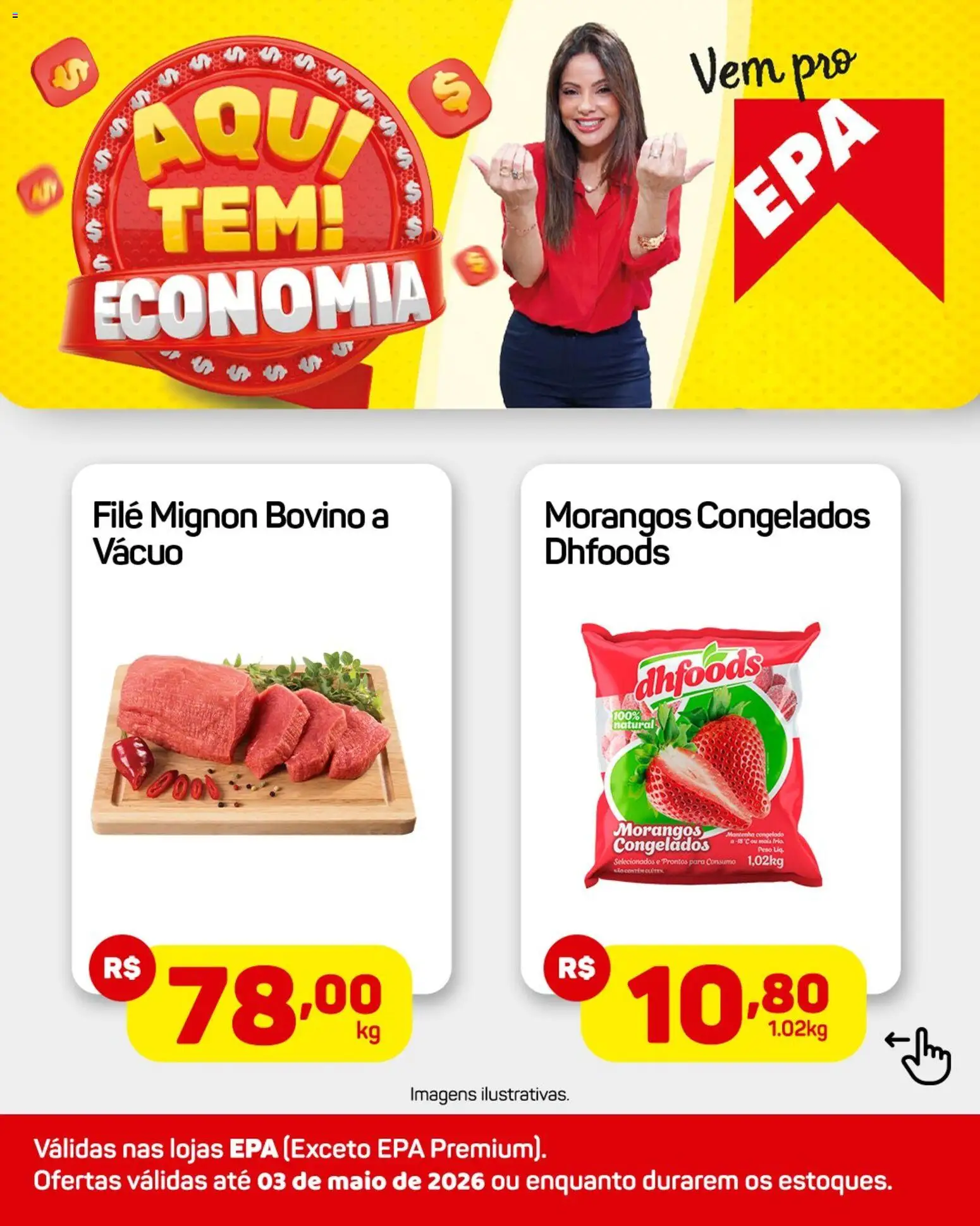 Pré-Visualização do folheto "EPA - Ofertas da semana" da loja EPA válido a partir de 27/04/2026 - Morangos, Mala, Maiô, Filé mignon, Morangos congelados