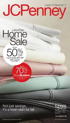 Ad Preview of JCPenney Labor Day Home Sale from 08/18/2025