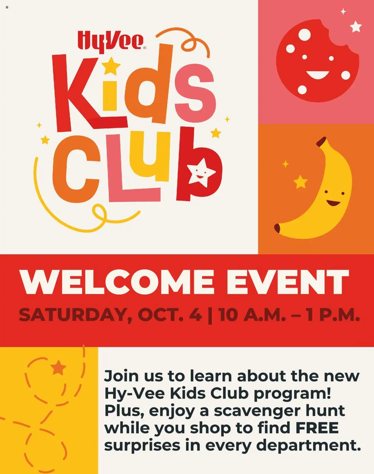 HyVee Hy-Vee Kids Club Welcome Event - October 4 from 09/29/2025 - Flyer - Page number 1