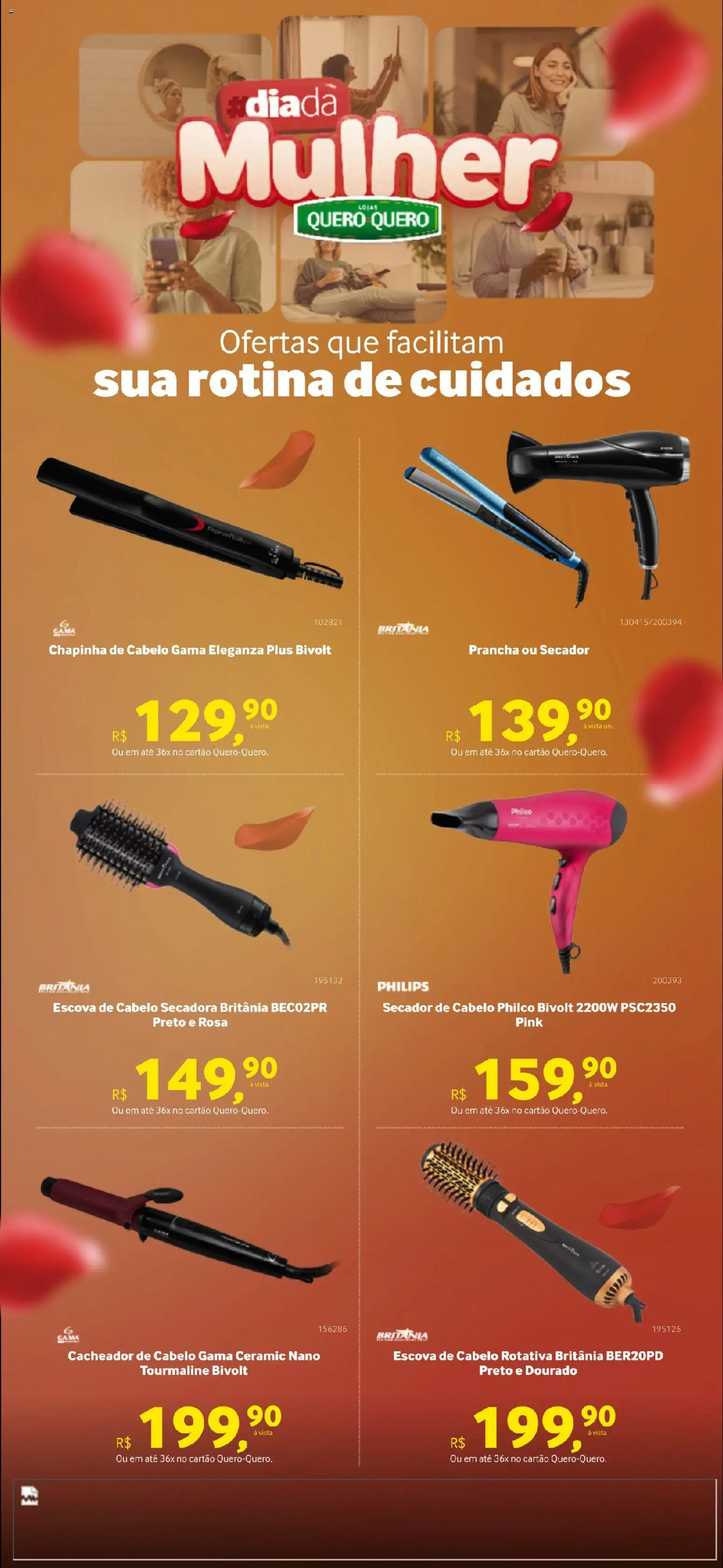 Pré-Visualização do folheto "Lojas Quero-Quero ofertas Dia da Mulher" da loja Lojas Quero-Quero válido a partir de 02/03/2026