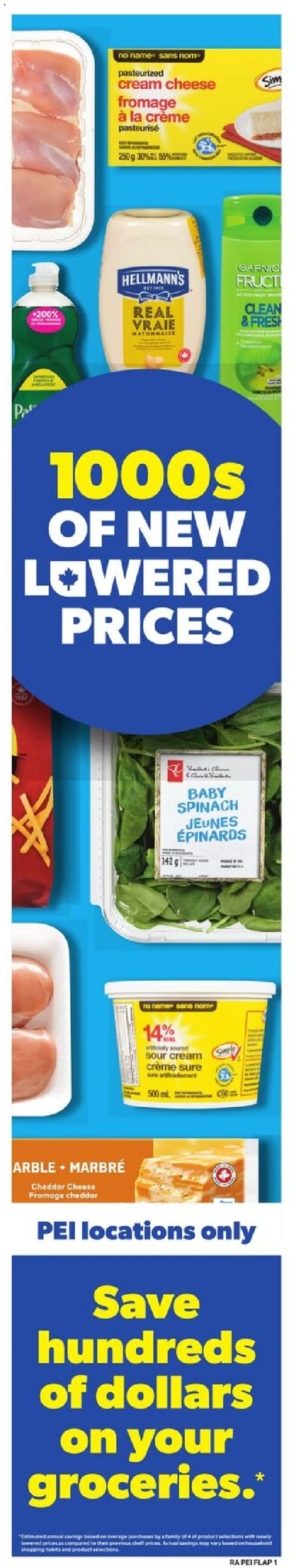Preview of leaflet Weekly Flyer - PE from shop Atlantic Superstore is valid from Nov 20, 2025 - Cheese, Cream cheese, Spinach, Cream, Mayonnaise, Sour cream, Cheddar, Baby spinach