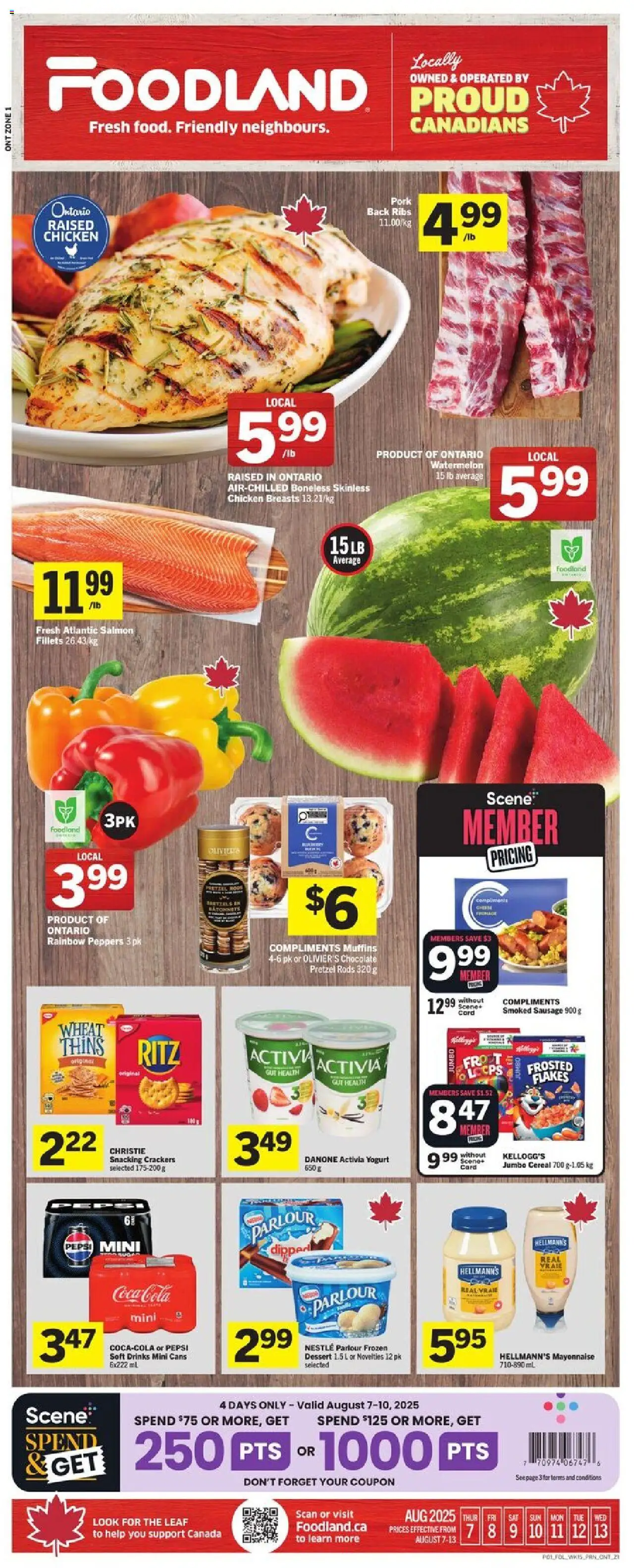 Foodland flyer valid from Aug 07, 2025 - page number 1