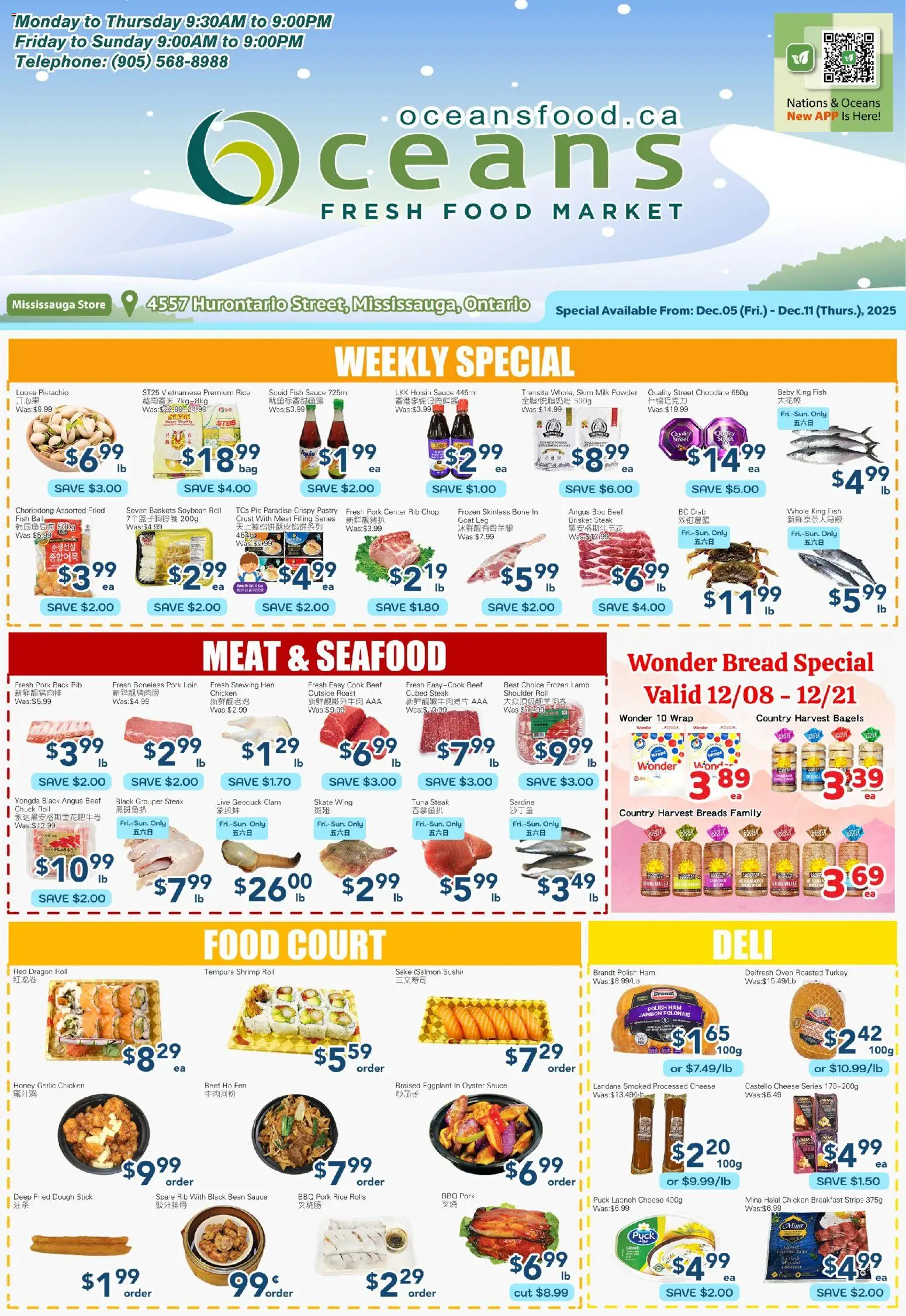 Preview of leaflet Weekly Flyer - Mississauga from shop Oceans is valid from Dec 05, 2025
