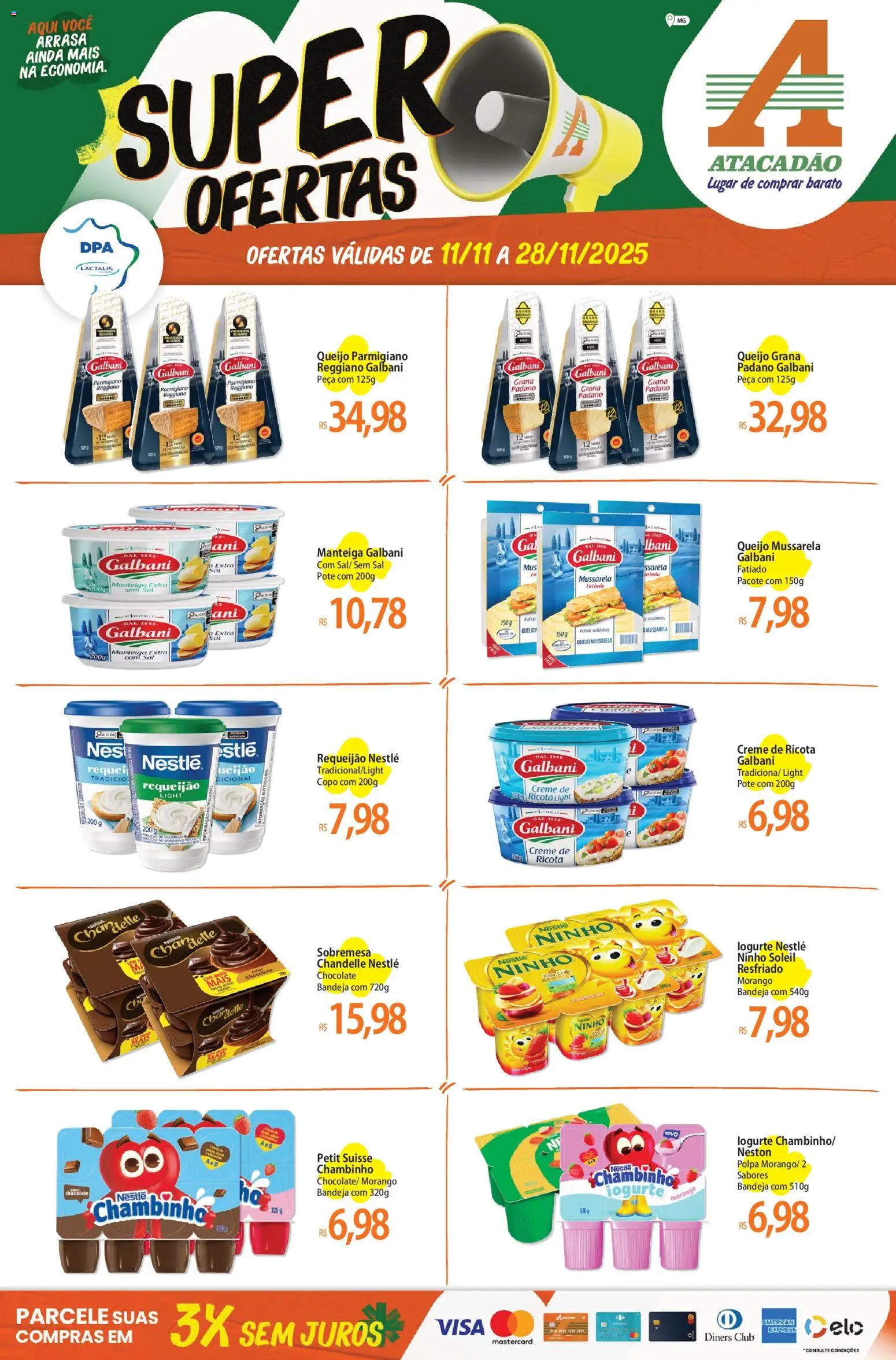 Pré-Visualização do folheto "Ofertas - MG" da loja Atacadão válido a partir de 11/11/2025