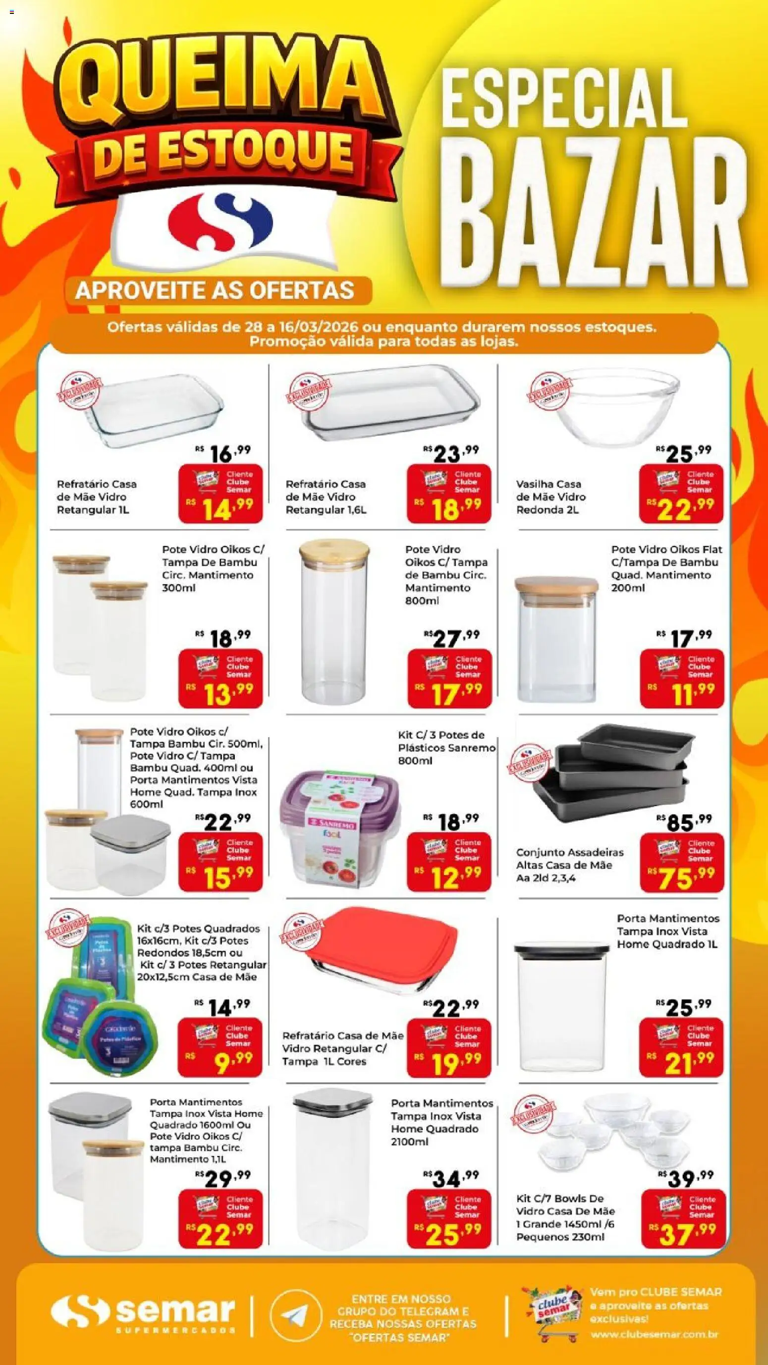 Pré-Visualização do folheto "Semar Supermercado ofertas Especial Bazar" da loja Semar Supermercado válido a partir de 28/02/2026 - Porta, Potes
