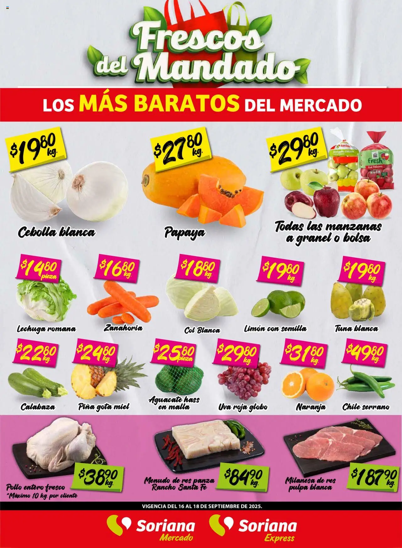 Frescos del Mandado Mercado: Saltillo Soriana y sus promociones válidas desde el 16/09/2025 - Número de página 1