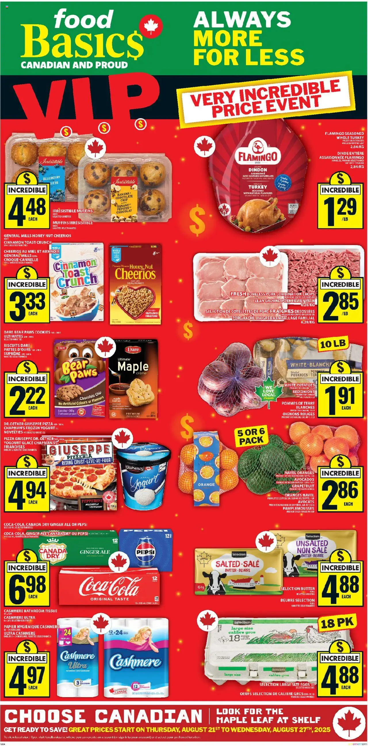 Food Basics flyer valid from Aug 21, 2025 - page number 1