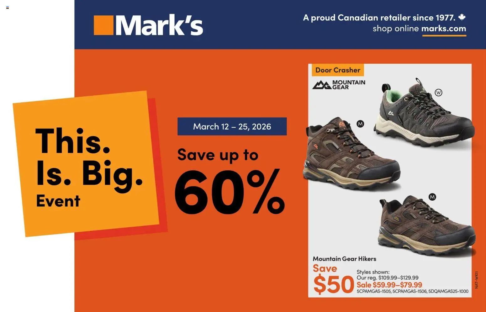 Preview of leaflet Mark's weekly flyer / circulaire from shop Mark's is valid from Mar 12, 2026