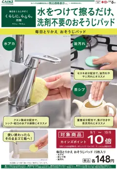 カインズ ホームの2025/09/13から2025/10/06までのチラシはここ毎日とりかえ おそうじパッド