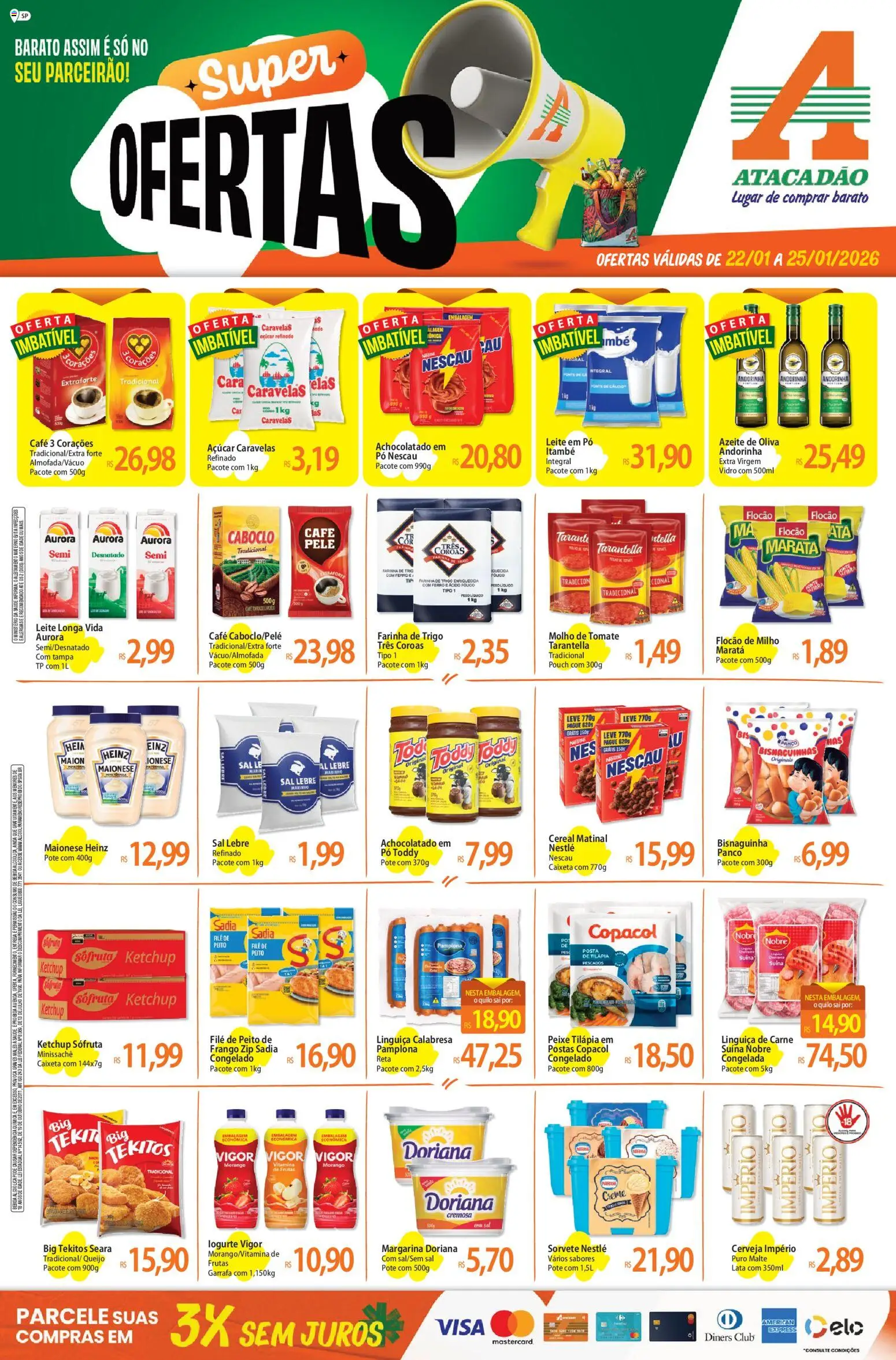 Pré-Visualização do folheto "Ofertas - SP" da loja Atacadão válido a partir de 22/01/2026