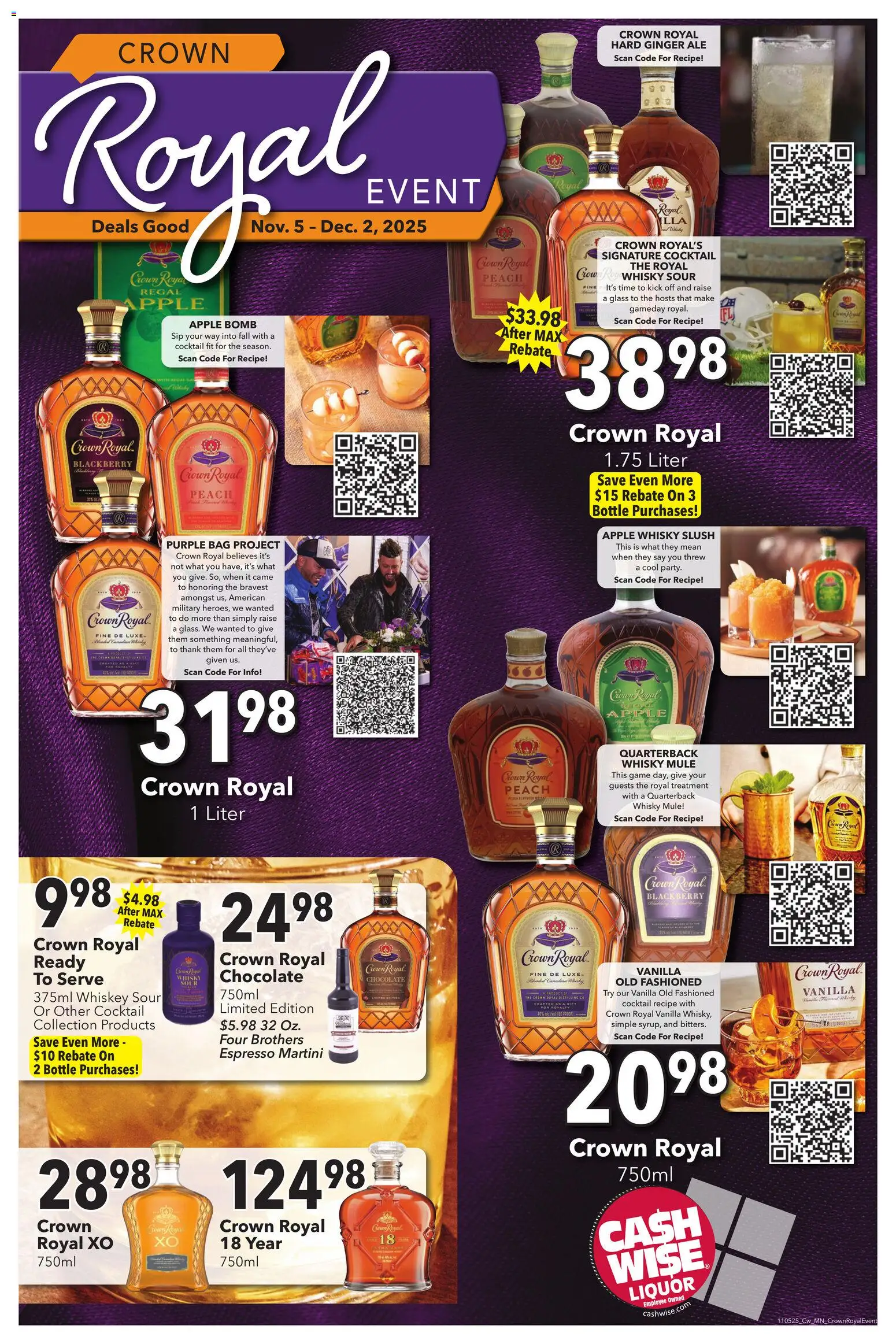 Ad Preview of Cash Wise Crown Royal Month from 11/05/2025