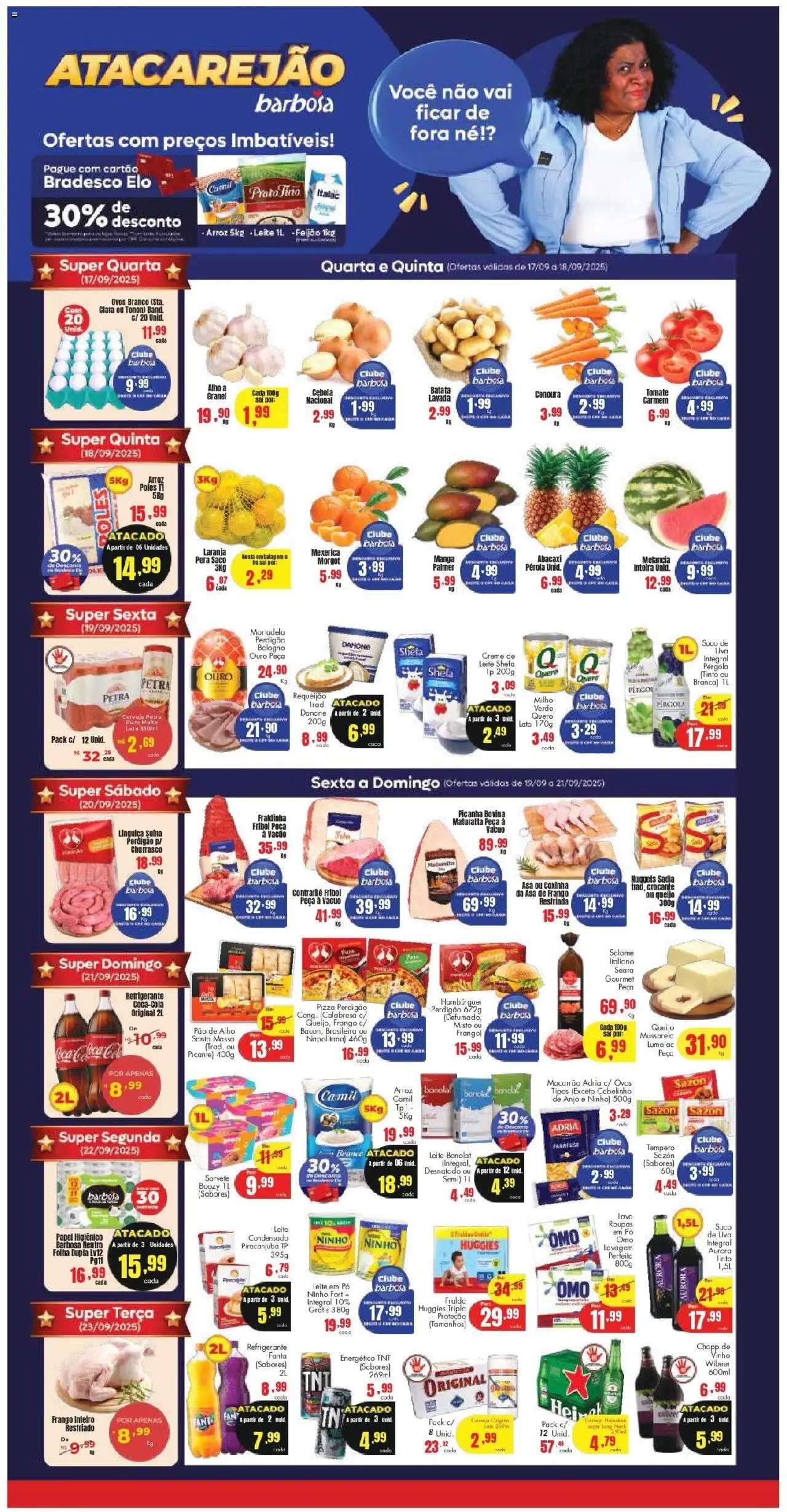 Barbosa Supermercados folheto "Ofertas Atacarejão" válido a partir de 17/09/2025 - número de página 1