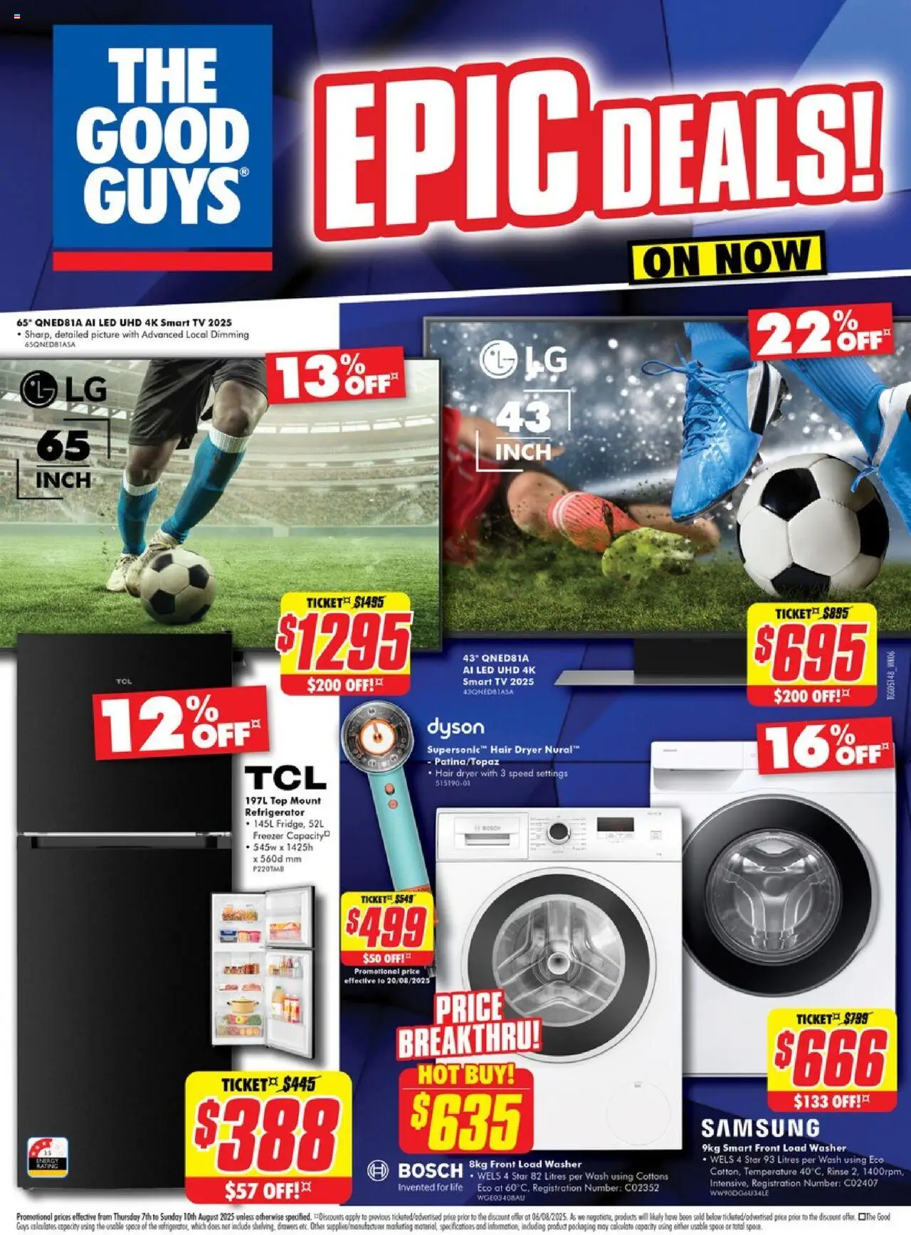 The Good Guys catalogue valid from 06/08/2025 - page 1 - Picture, Tv, Freezer, Refrigerator, Dryer, Washer, Smart tv, Hair dryer