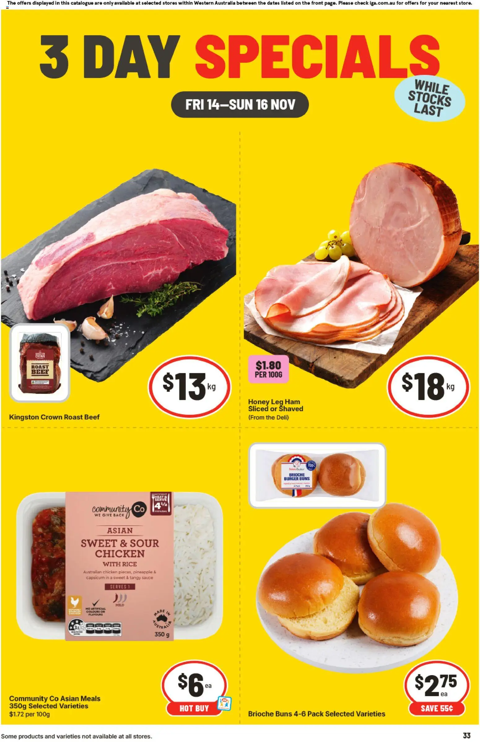 Preview of catalogue 3 Day Specials WA from shop IGA valid 14/11/2025
