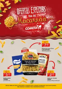 Pré-Visualização do folheto "Ofertas Especial Dia do Macarrão" da loja Cometa Supermercados válido a partir de 24/10/2025