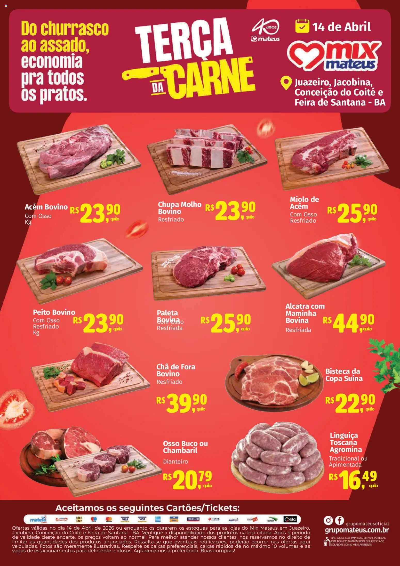 Pré-Visualização do folheto "Mateus ofertas Terça da Carne" da loja Mateus válido a partir de 14/04/2026