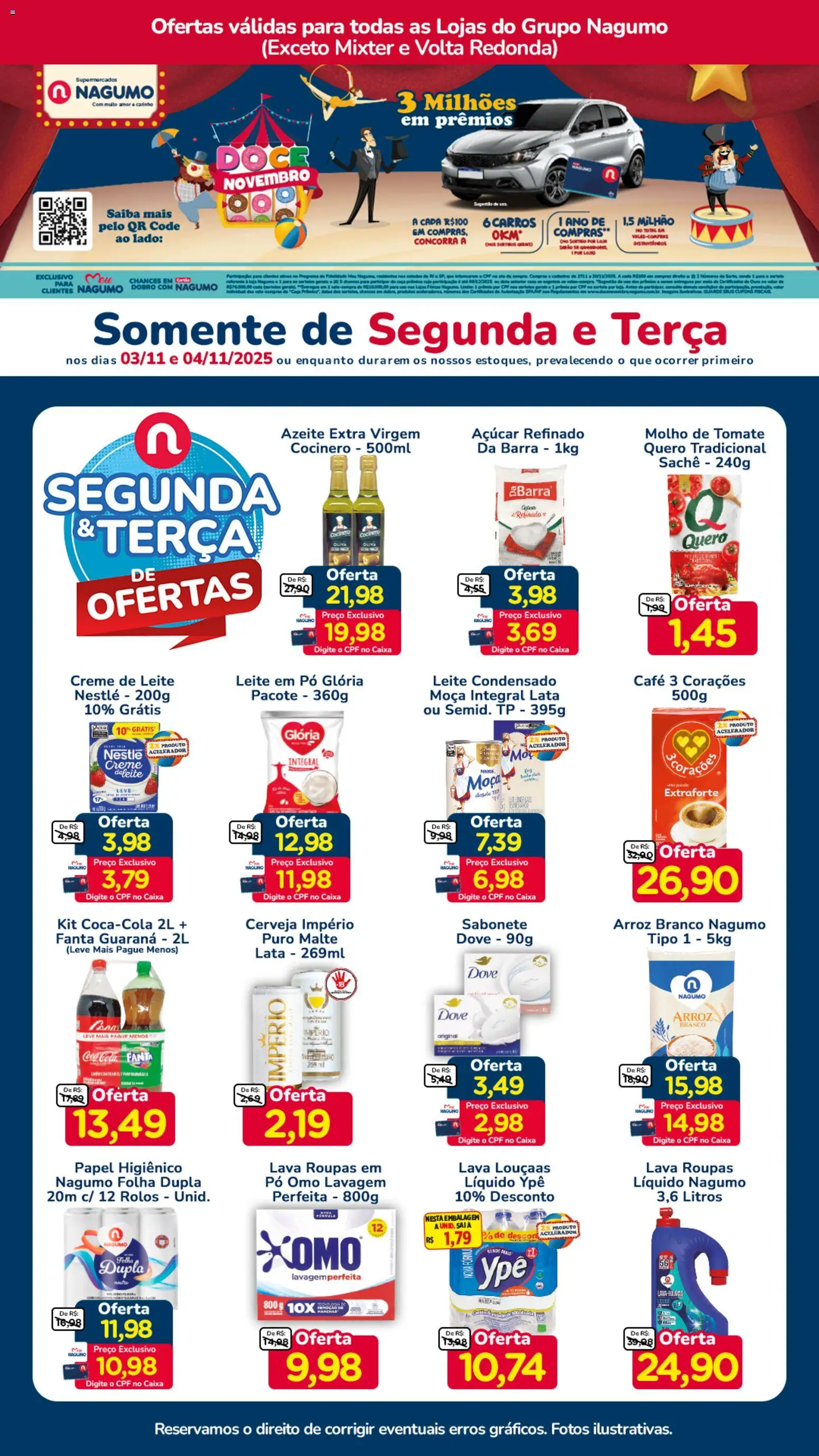 Pré-Visualização do folheto "Ofertas Segunda e Terça" da loja Nagumo válido a partir de 03/11/2025