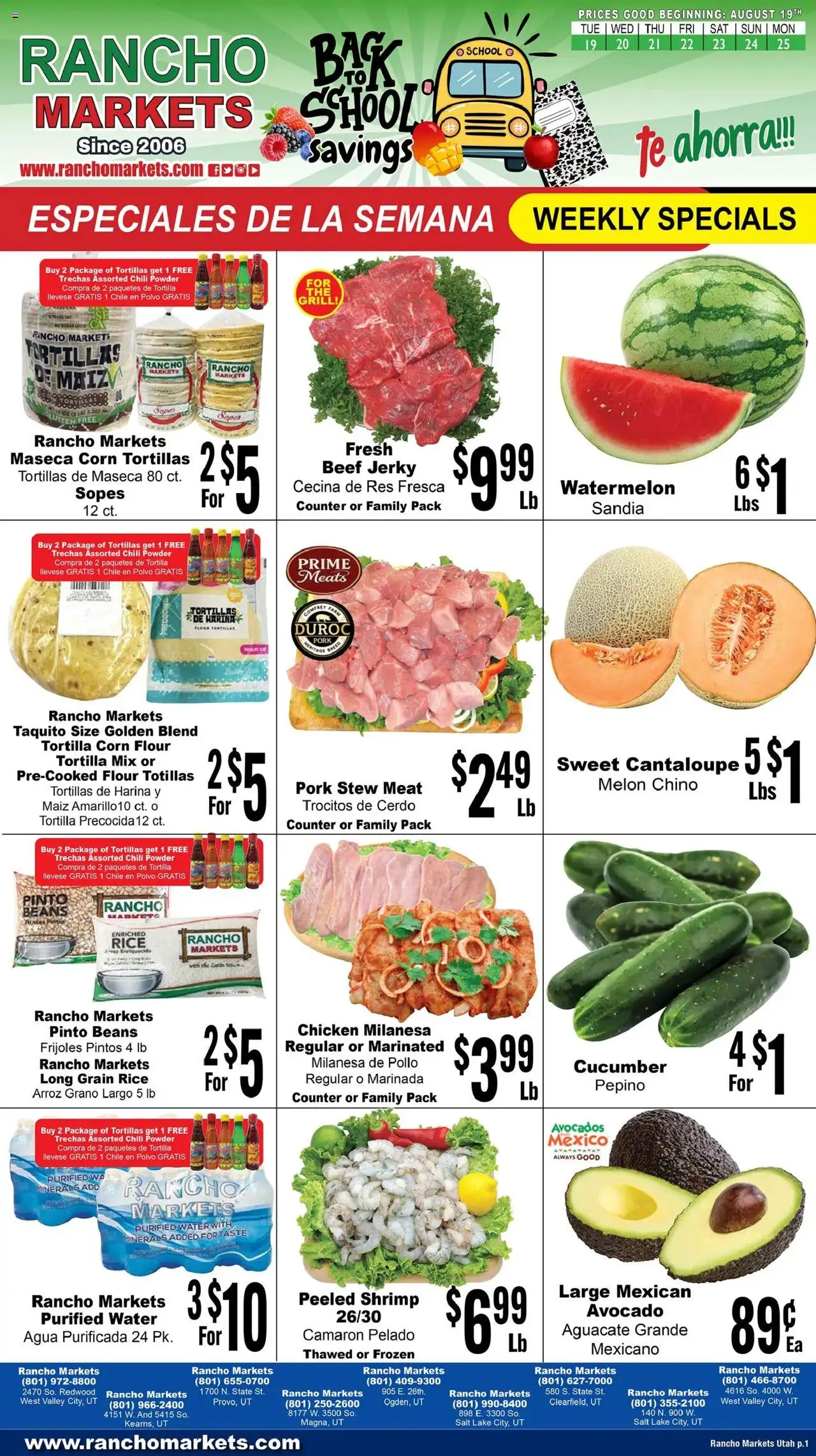 Rancho Markets Weekly Ad from 08/19/2025 - Flyer - Page number 1