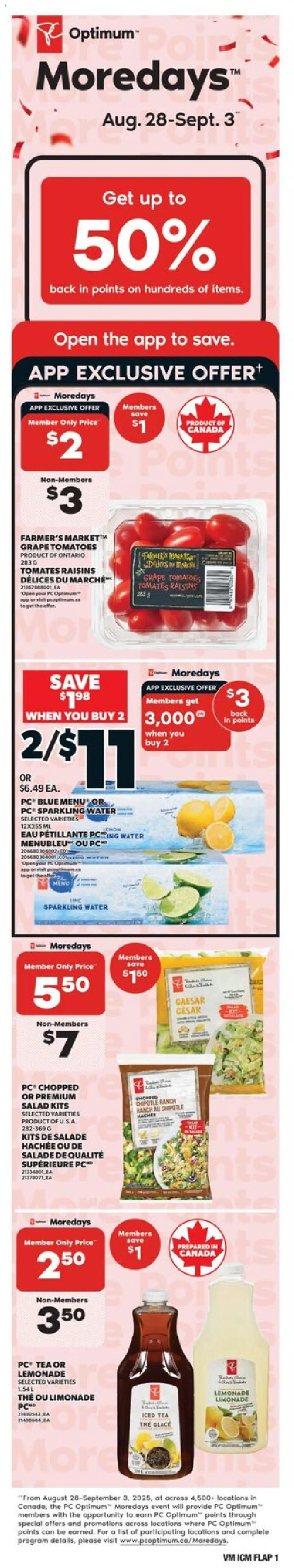 Valu Mart flyer valid from Aug 28, 2025 - page number 1