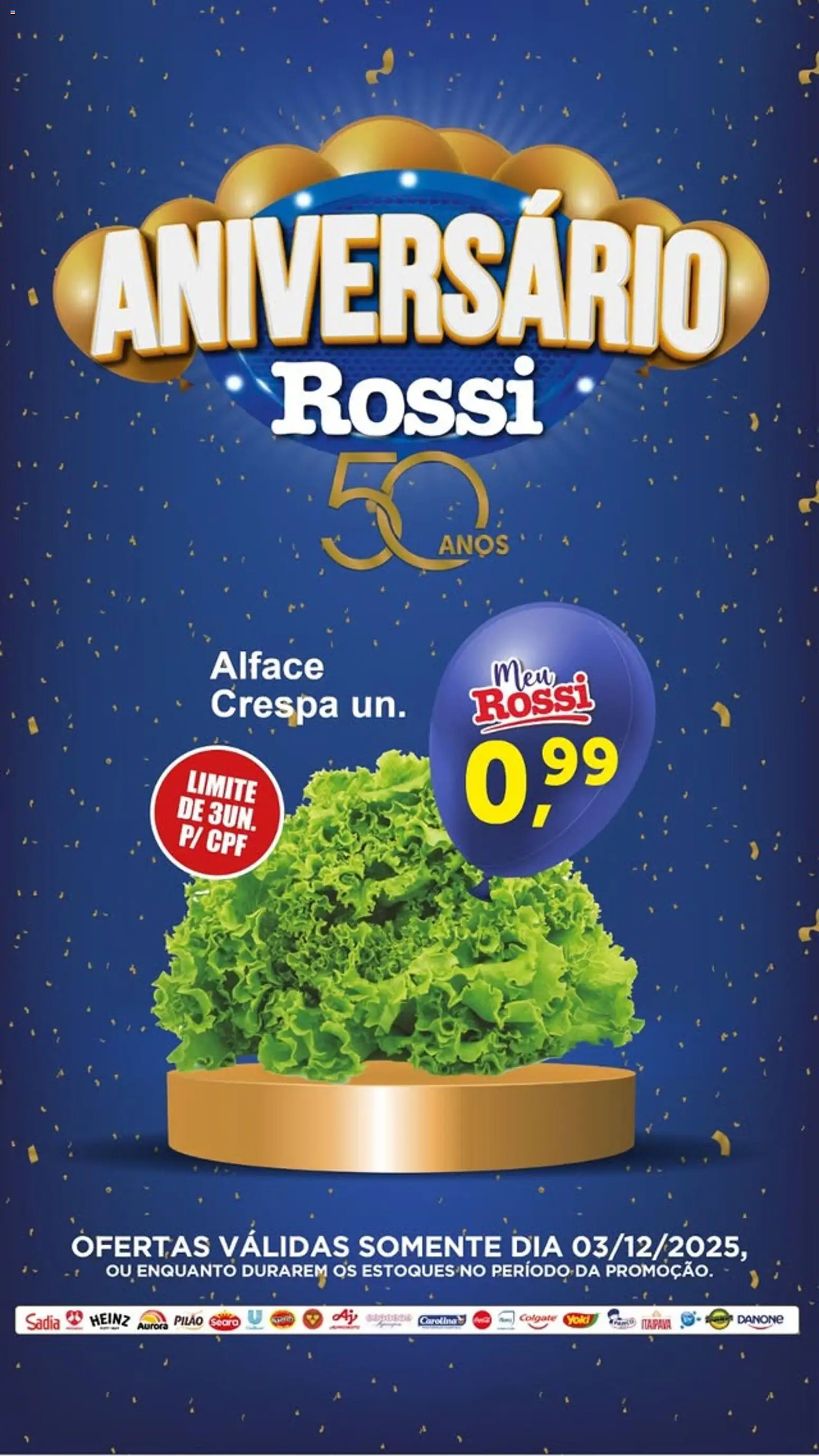 Pré-Visualização do folheto "Ofertas do Dia" da loja Rossi Supermercados válido a partir de 03/12/2025