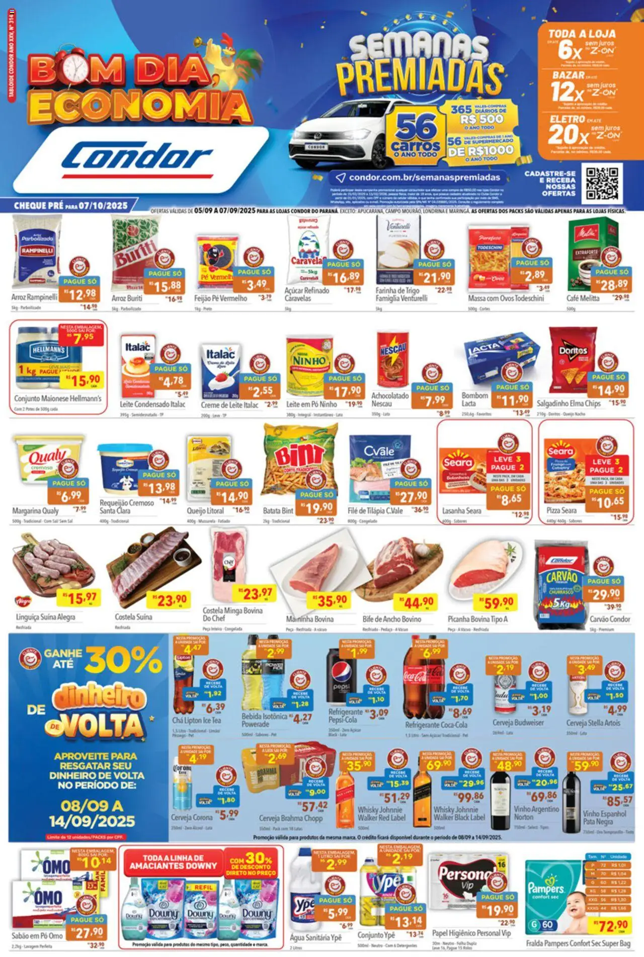 Supermercados Condor folheto "Ofertas Bom Dia Economia" válido a partir de 05/09/2025 - número de página 1