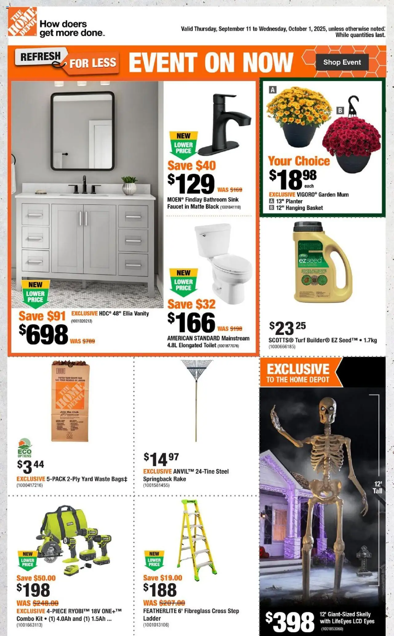 Home Depot flyer valid from Sep 11, 2025 - page number 1