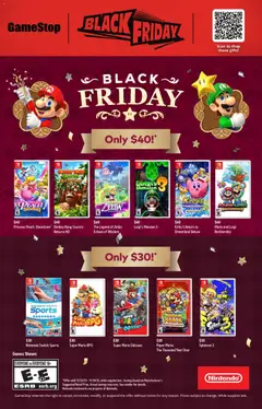 Ad Preview of GameStop Black Friday from 11/16/2025